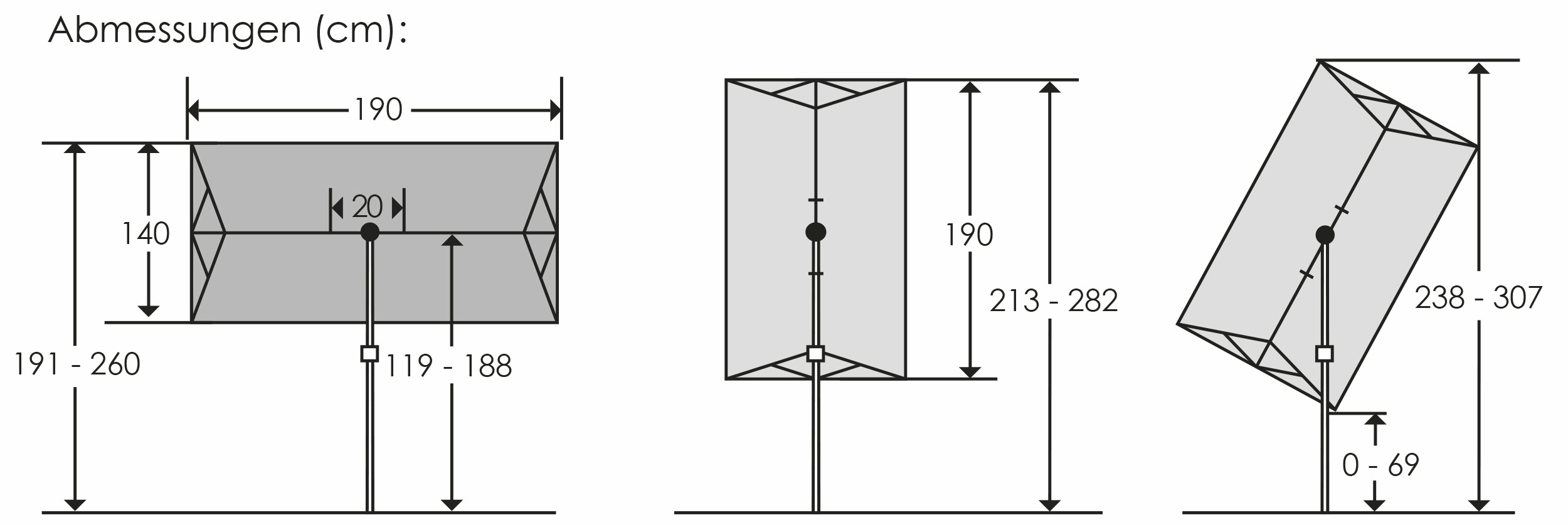 Schneider Sonnenschirm Novara silbergrau 190 x 140 cm inkl. Schutzhülle