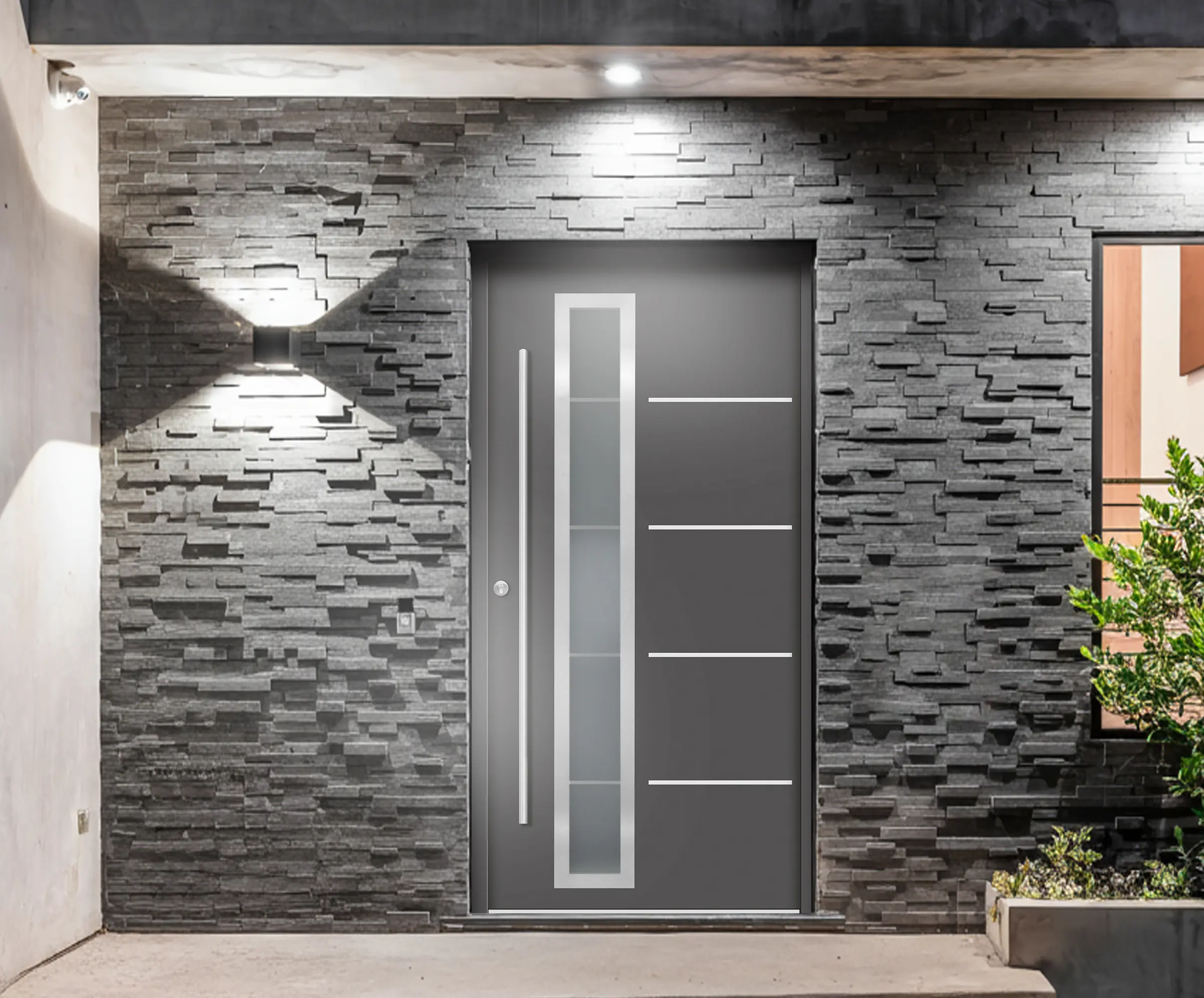 Splendoor Haustür Passivedoor Premium B06 Anthrazit DIN Links 100 x 210 cm