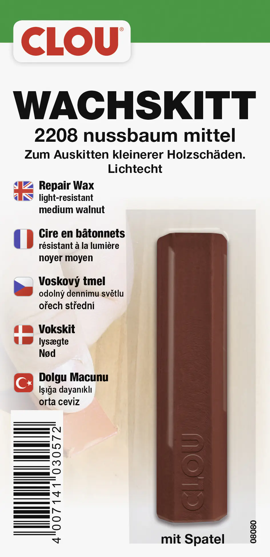 Clou Wachskitt nussbaum mittel