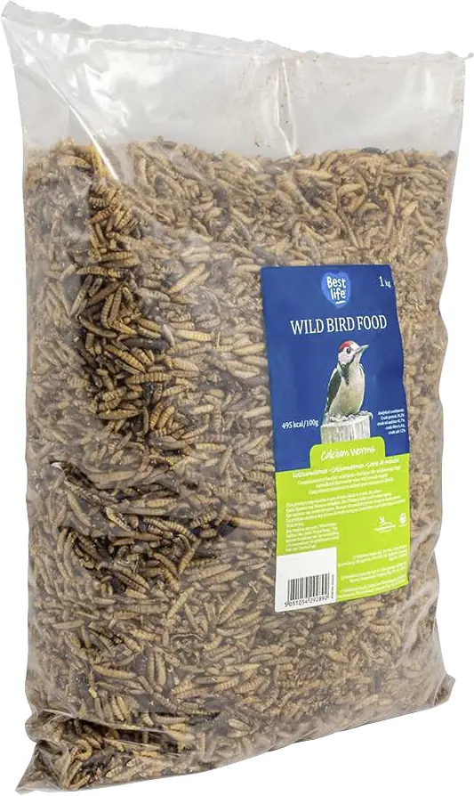 Wildvogelfutter Kalziumwürmer Soldatenfliege 1 kg Beutel