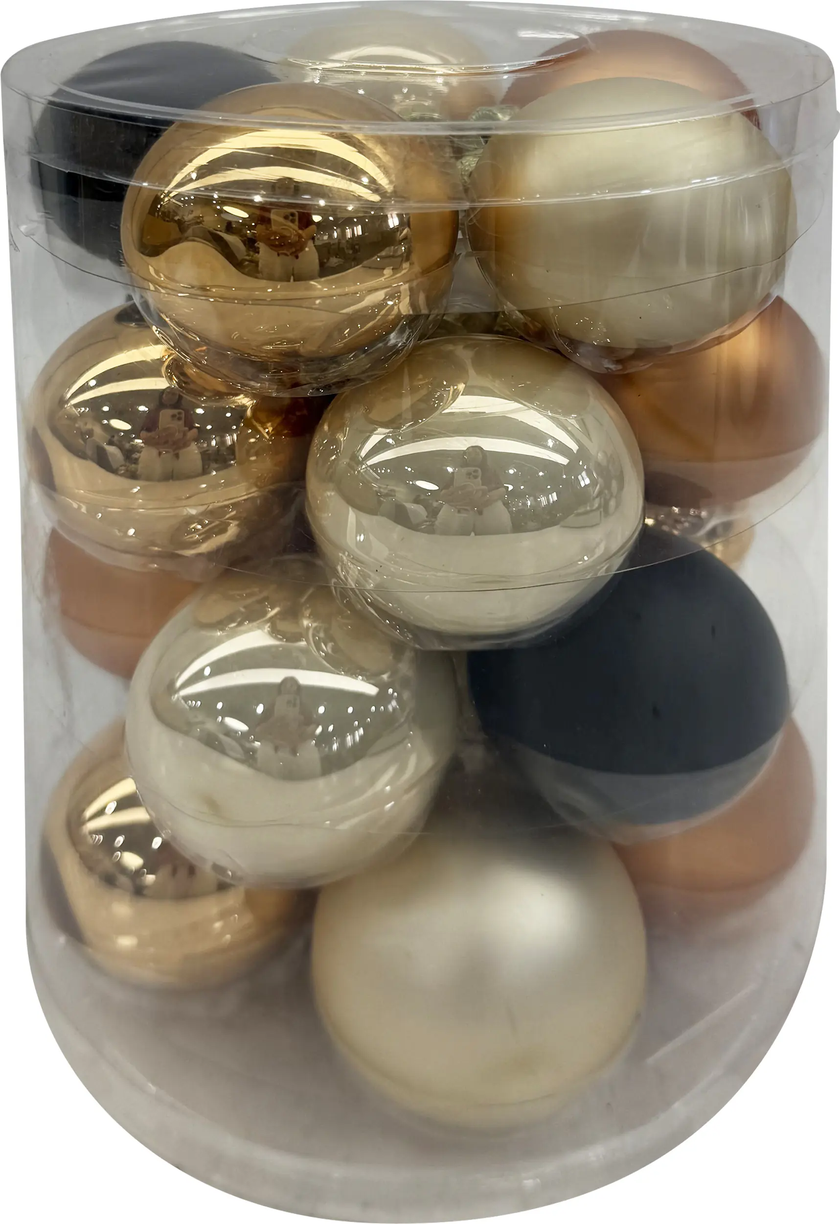 TrendLine Weihnachtskugeln aus Glas Ø 6 cm brandy-braun schwarz 20 Stück