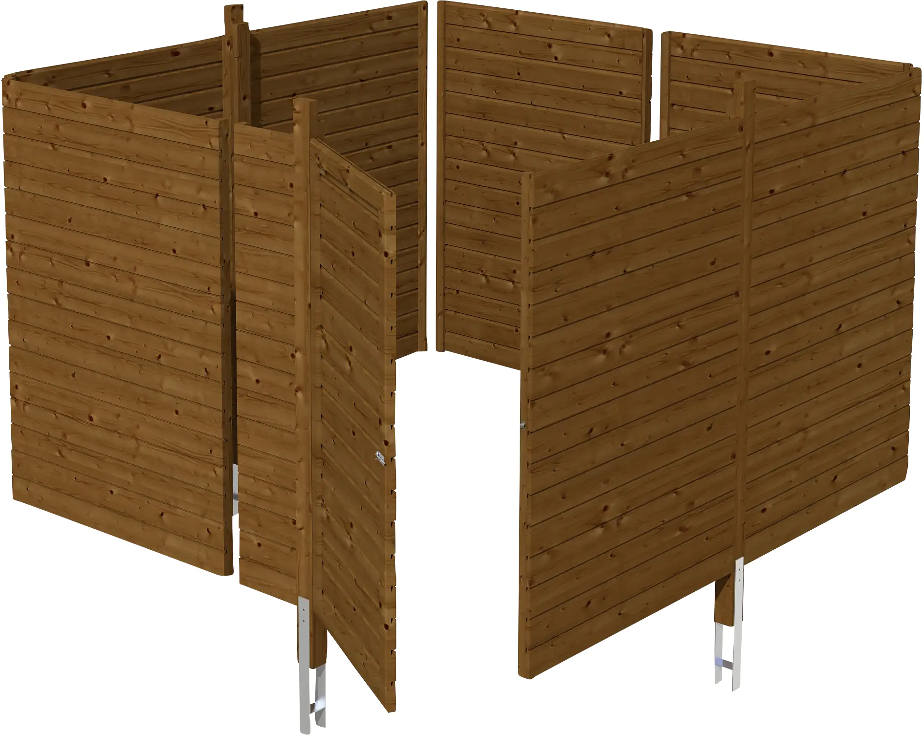 SKAN HOLZ Abstellraum C2 314x317cm, Profilschalung, lasiert in Nussbaum