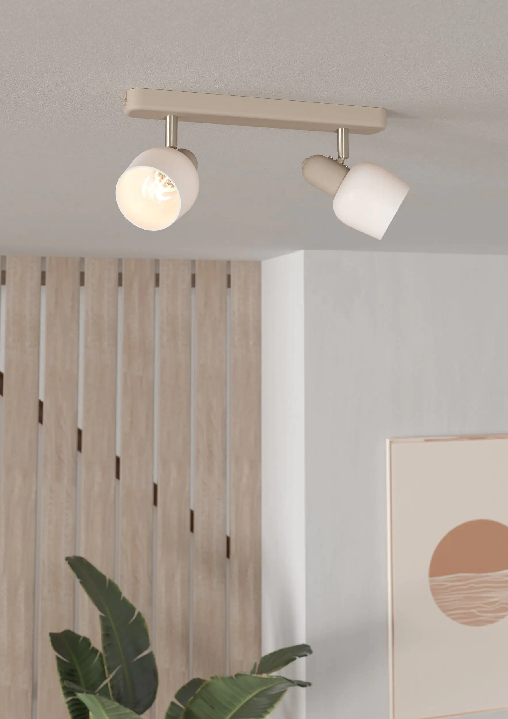 Eglo 2er Spot Corato sand weiß 30 x 12,5 cm