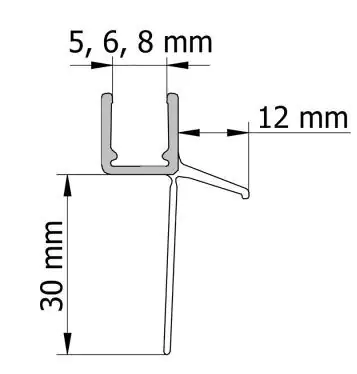 Schulte Duschdichtung Glasstärke: 5+6+8 mm Länge: 120 cm