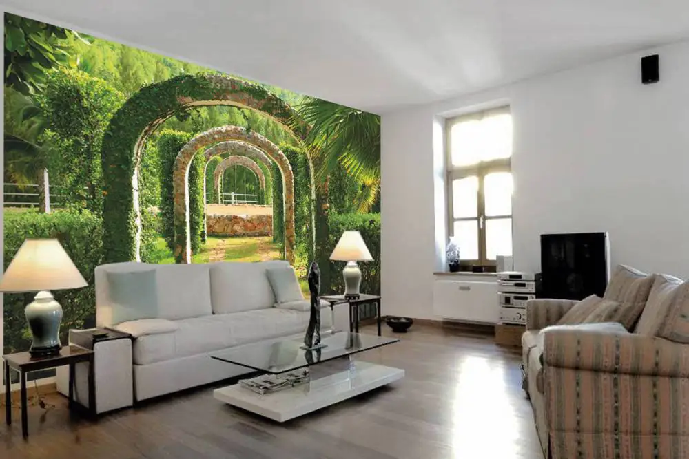 papermoon Vlies- Fototapete Digitaldruck 350 x 260 cm Pergola Garden