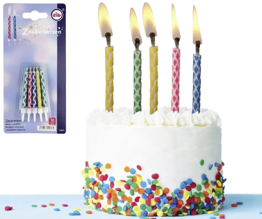 TIB Heyne 10 Geburtstagskerzen + Halter
