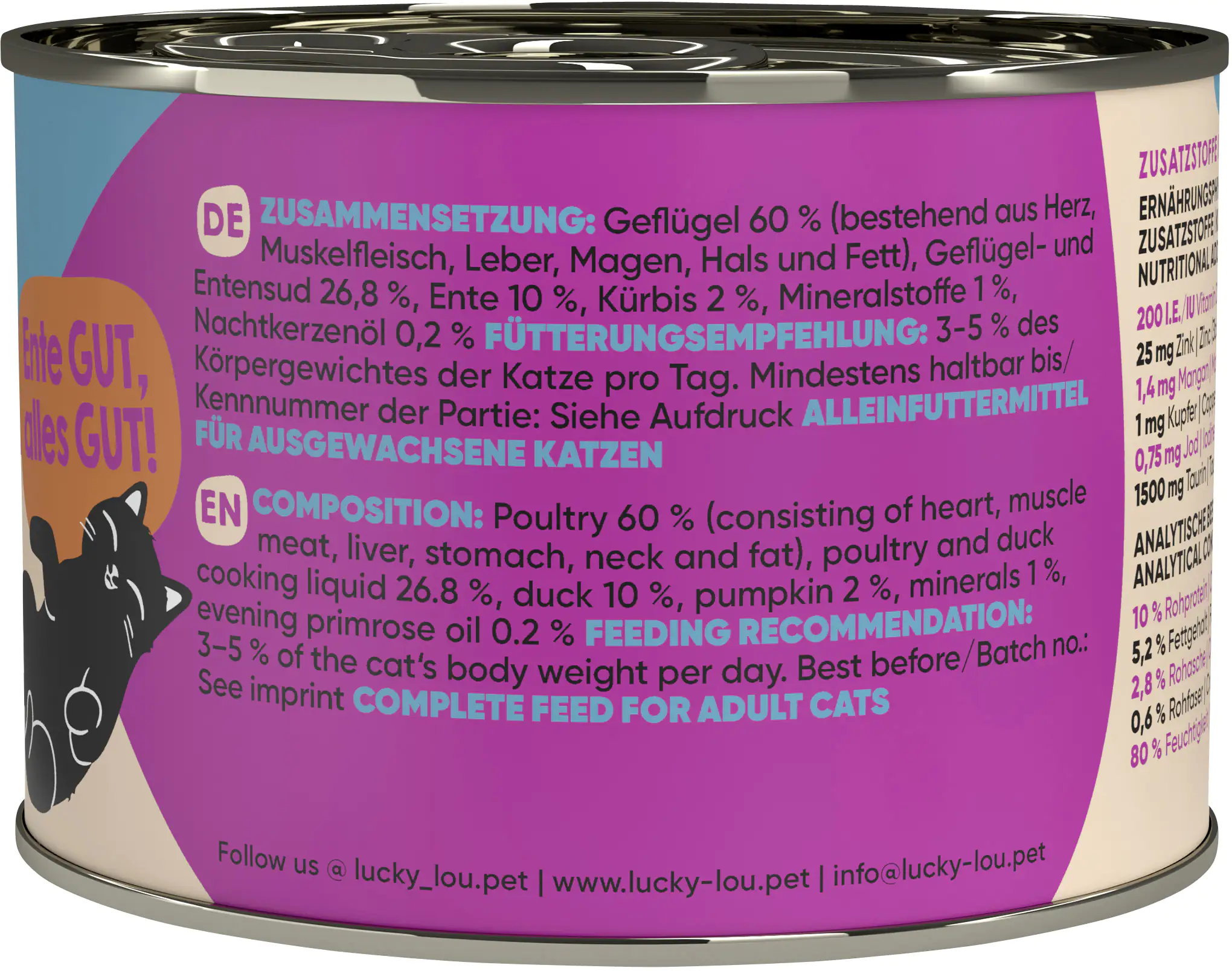 Lucky Lou Lifestage Adult Geflügel und Ente 200g