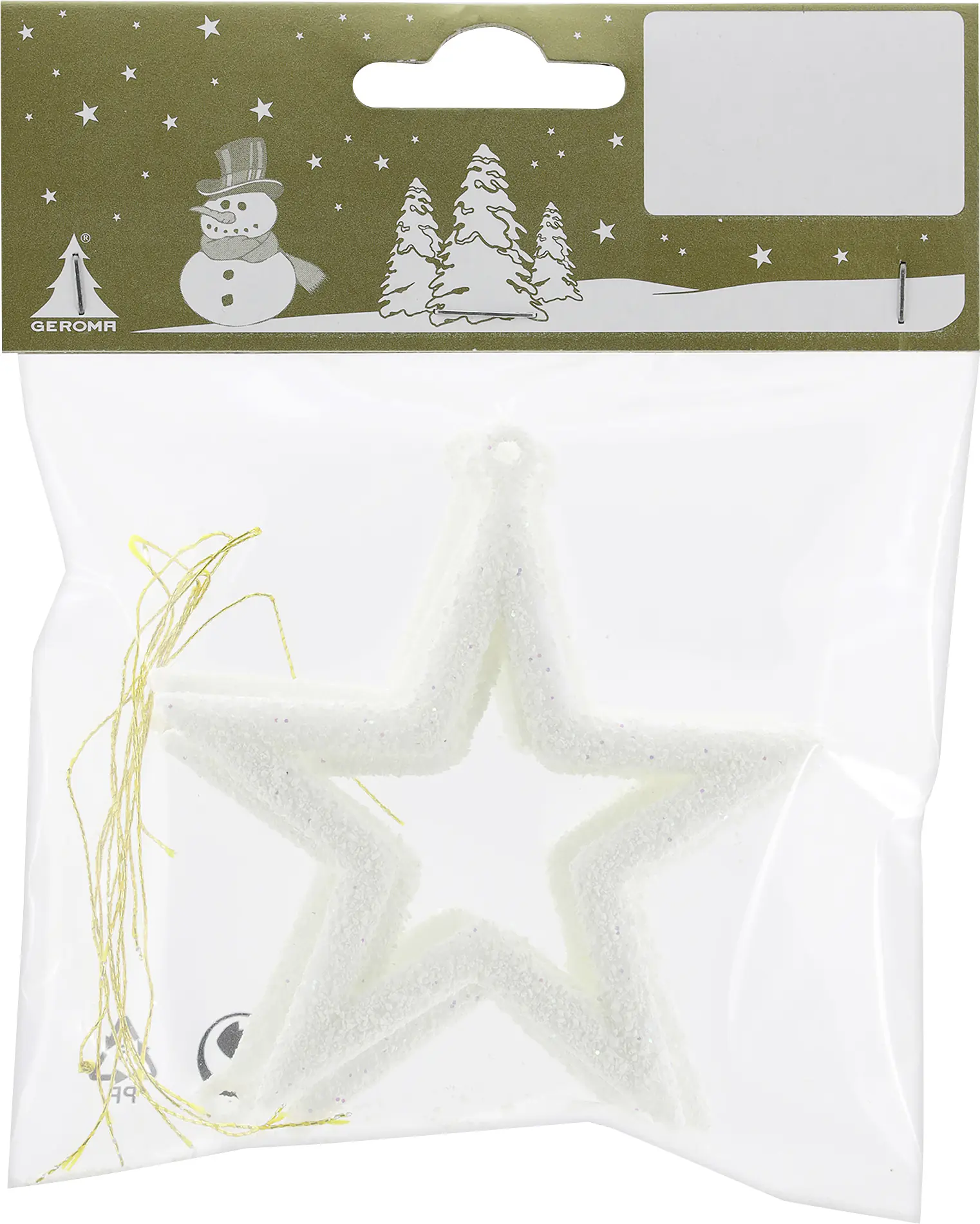 Dekohänger Sterne mit Glitzer Kunststoff 7,5 cm weiß 6 Stück