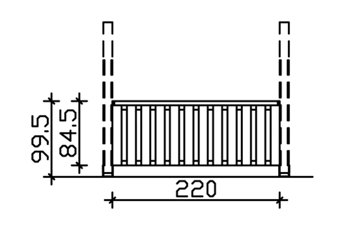 SKAN HOLZ Brüstung Deckelschalung  220 x 84 cm Douglasie