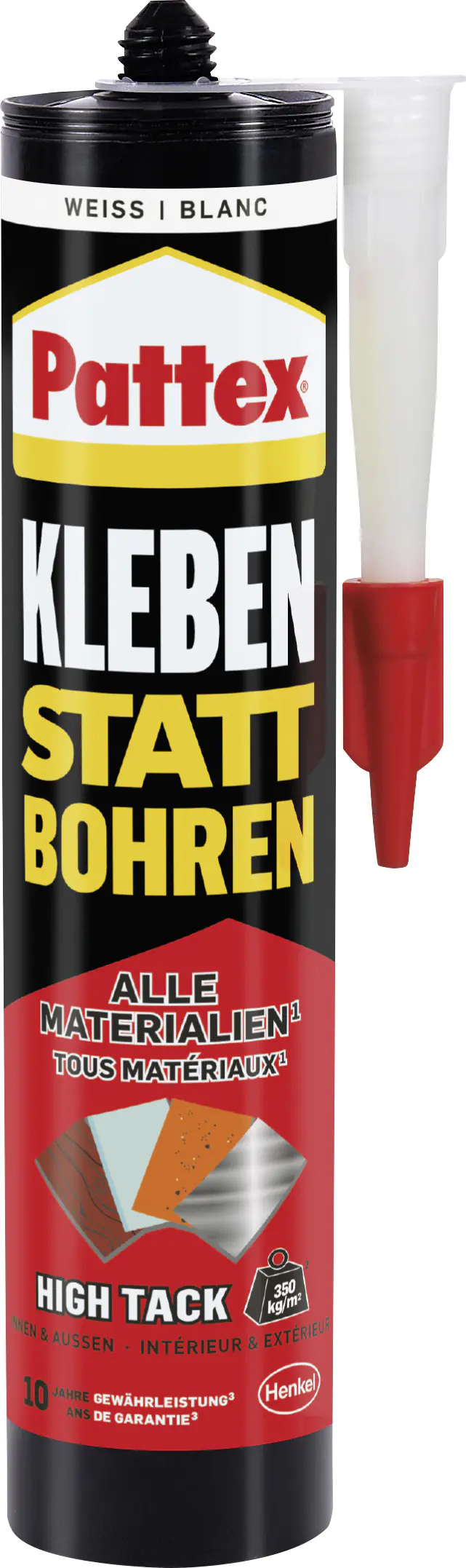 Pattex Montagekleber Kleben statt Bohren High Tack 440 g Kartusche, weiß Pattex Montagekleber Kleben statt Bohren High Tack 440 g Kartusche, weiß