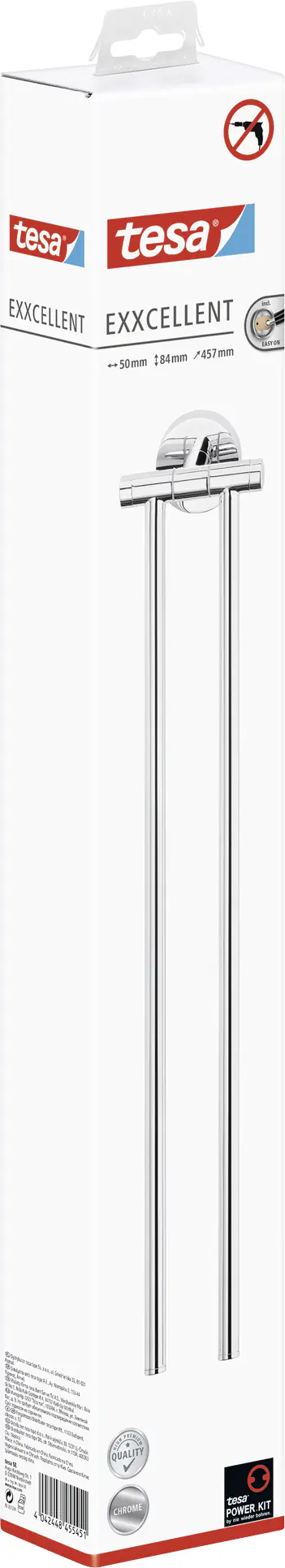 tesa Handtuchhalter Exxcellent Metall, chrom, 2-armig, rostfrei