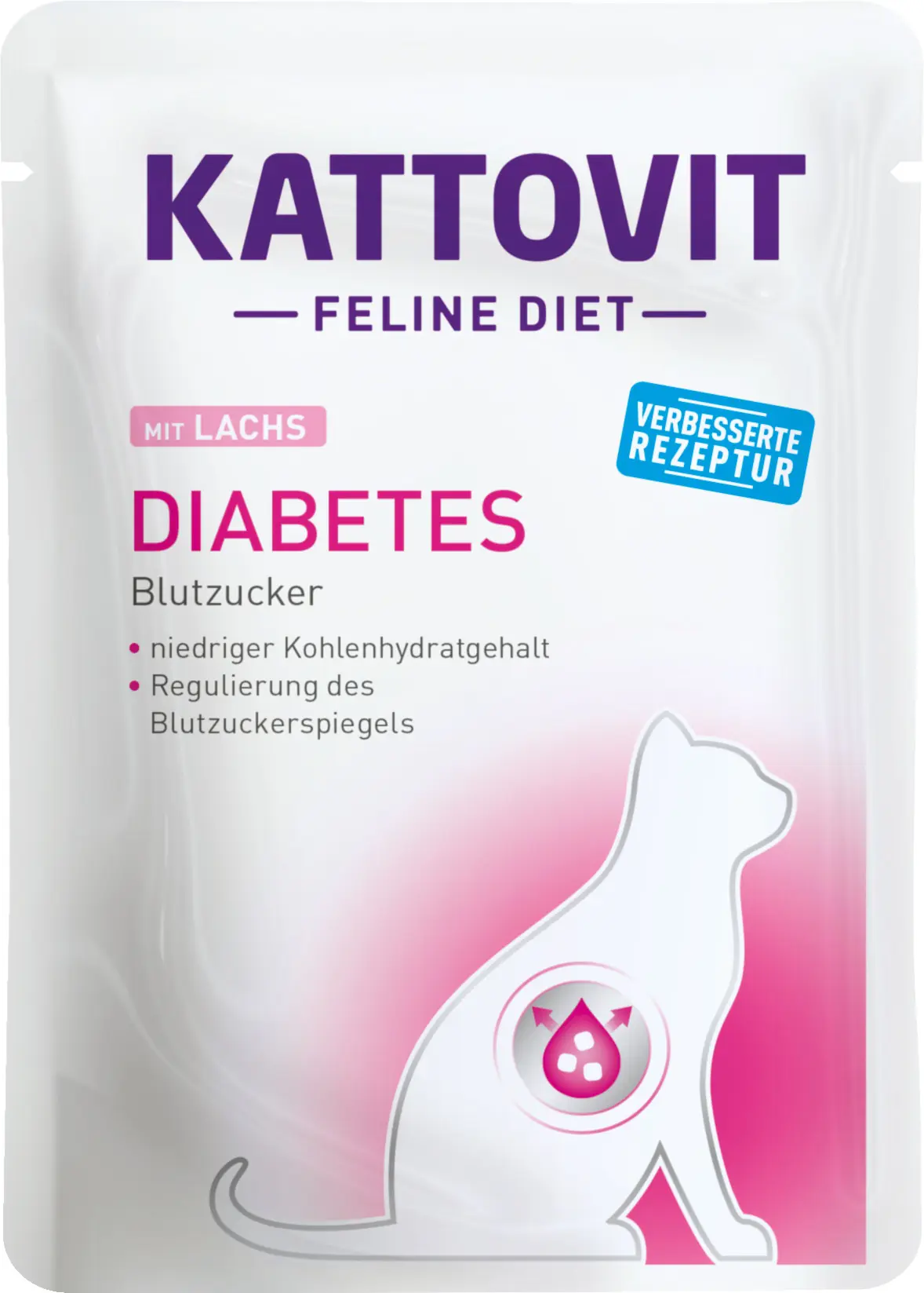 Kattovit Feline Diet Diabetes mit Lachs Katzenfutter 85 g