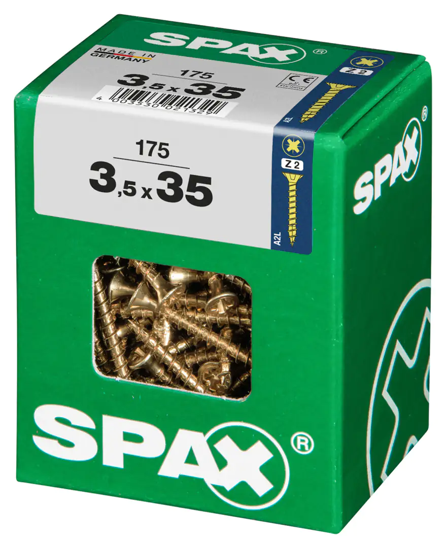 Spax Universalschrauben 3.5 x 35 mm PZ 2 - 175 Stk. Spax Universalschrauben 3.5 x 35 mm PZ 2 - 175 Stk.