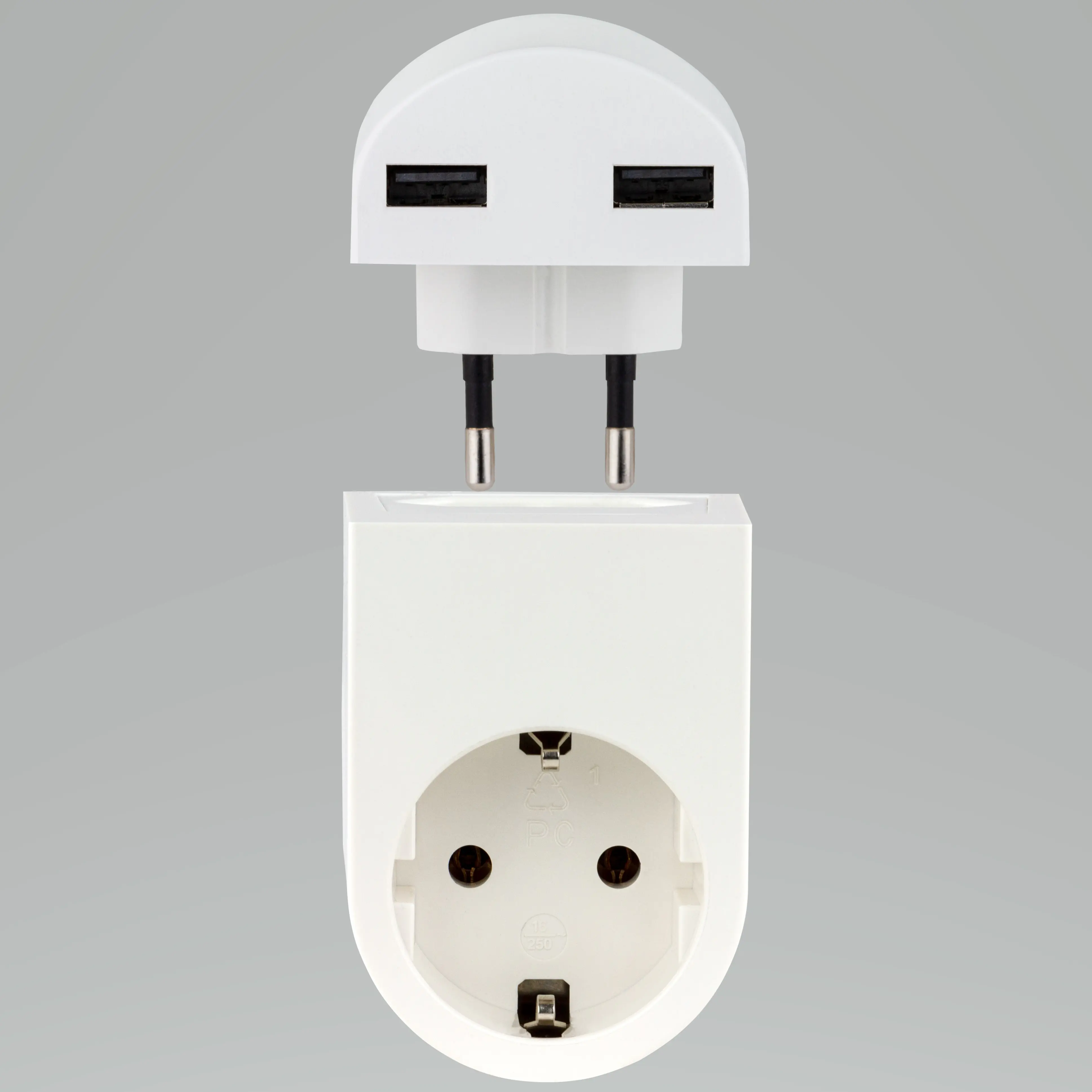 REV Reisestecker Traveler Plus USB Modul 2-fach 2,4A  weiß