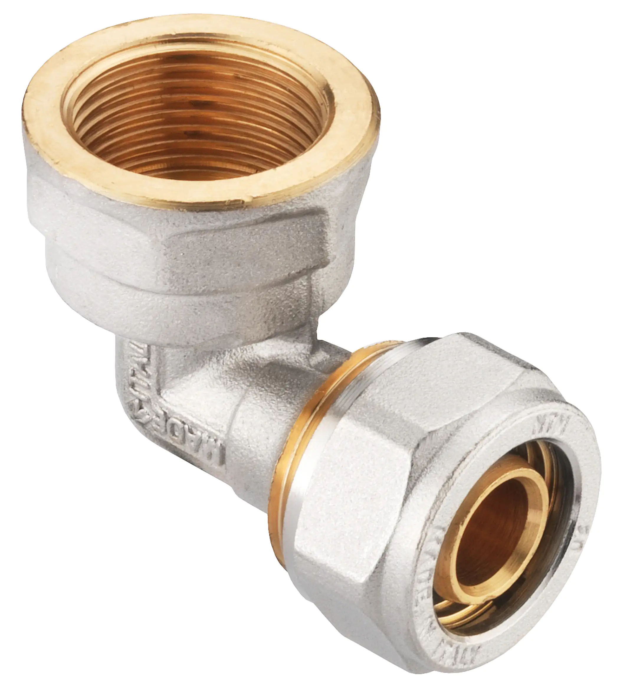 Cornat Schraub-Winkel 90° komplett ø 20 mm 3/4" IG Messing vernickelt