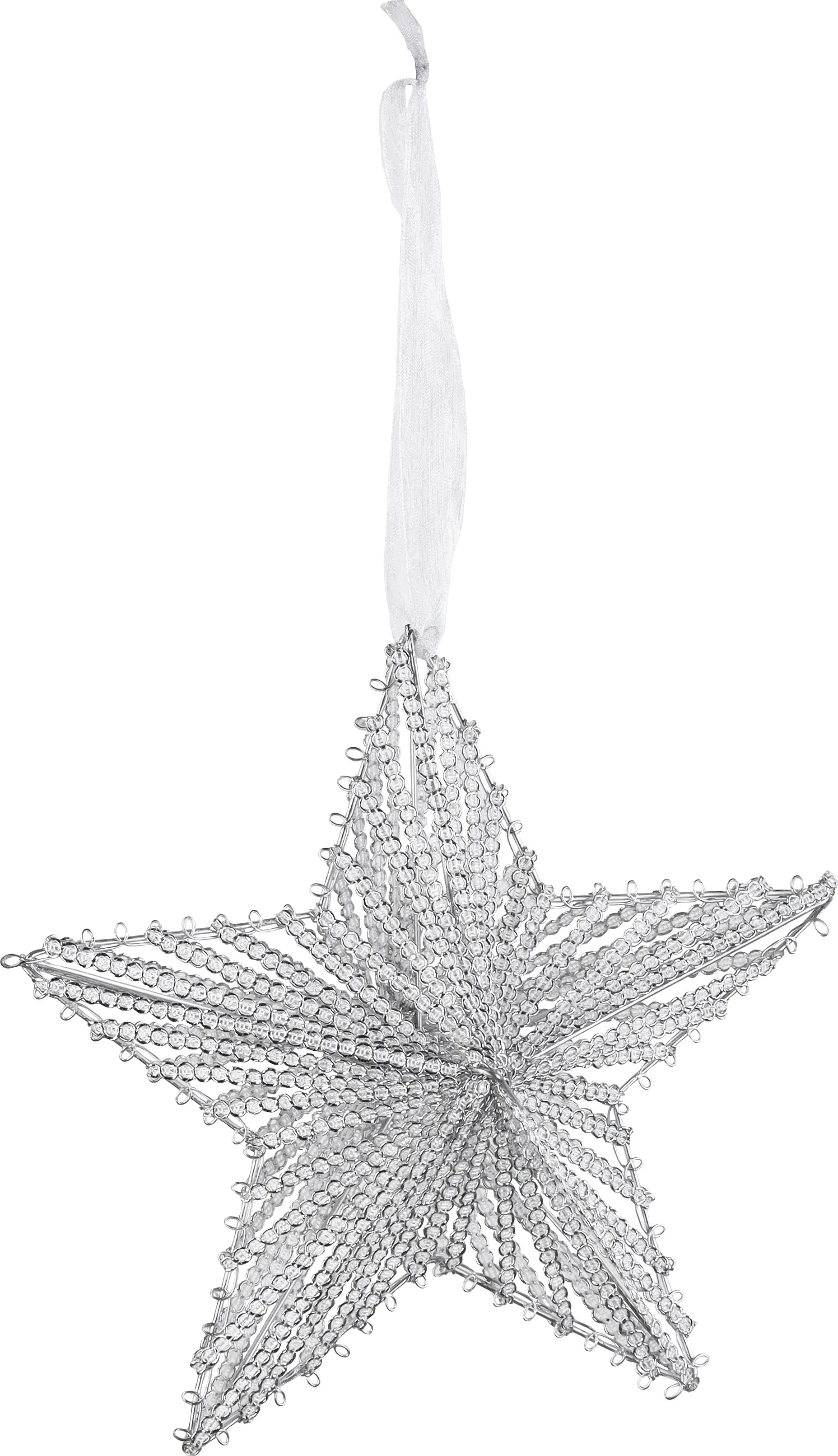 Weihanchtsanhänger Stern aus Draht 20 cm silber