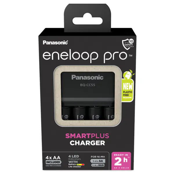 Eneloop Akku Ladegerät Pro 4x AA Batterie 2500 mAh