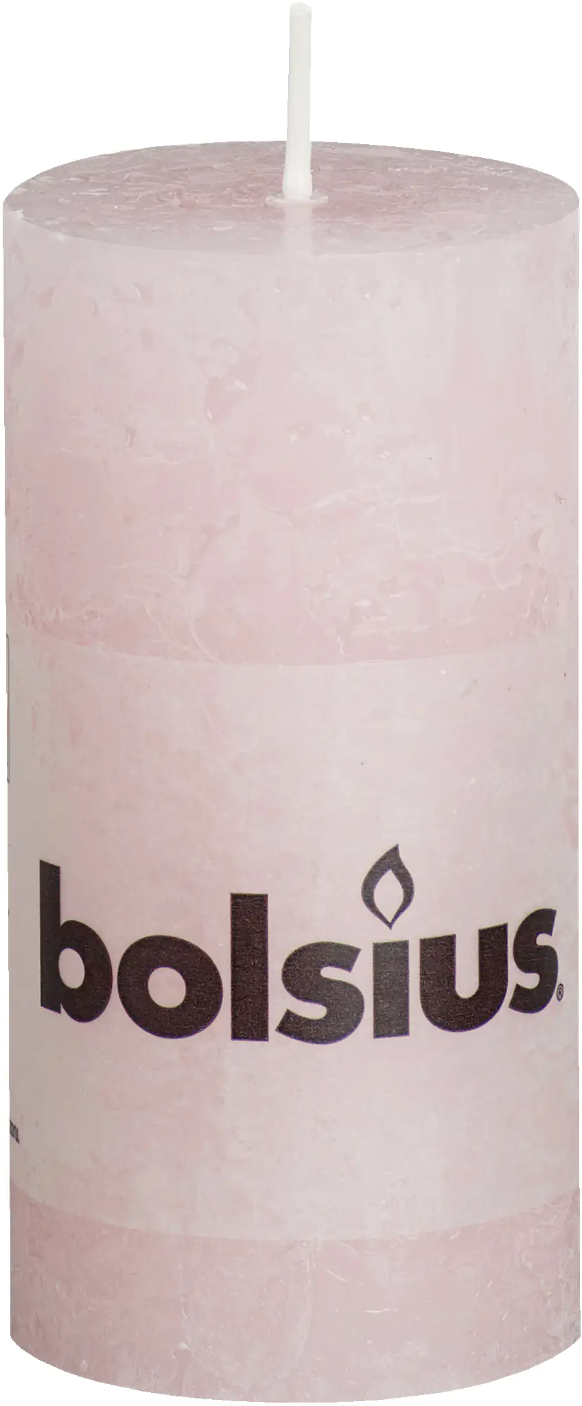 Bolsius Rustik Stumpenkerze pastellpink, Höhe 10 cm, Ø 5 cm