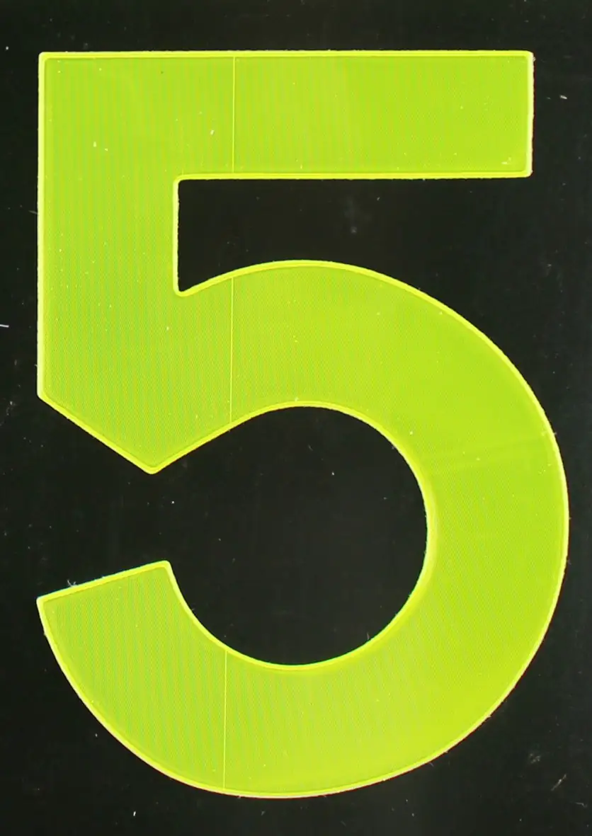Conacord Reflektierende Klebezahl 5 gelb 80 mm "5"