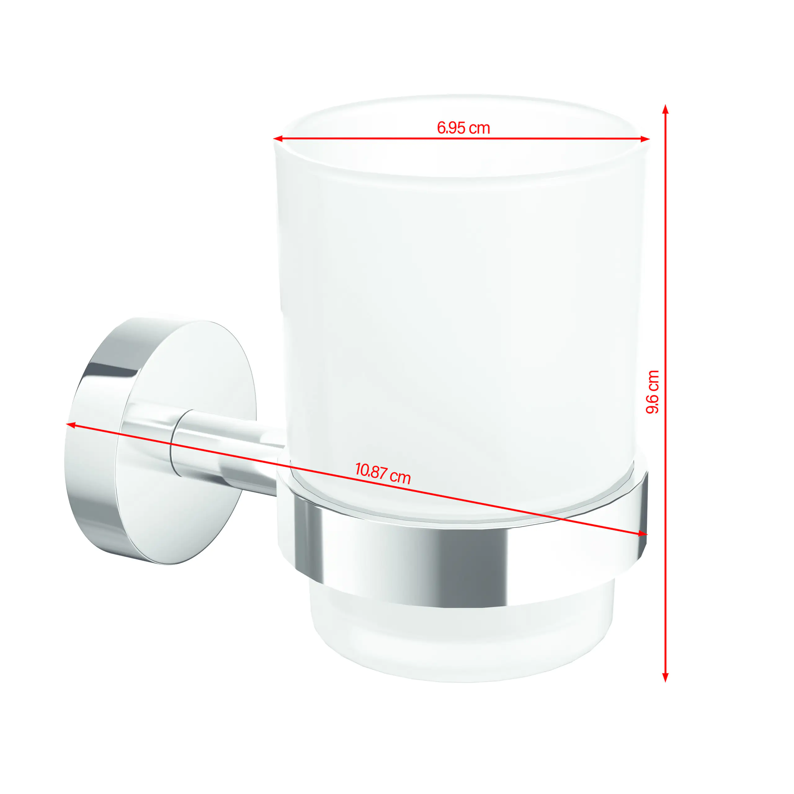 tesa Smooz Zahnputzbecher zum Hängen chrom satiniertes Glas