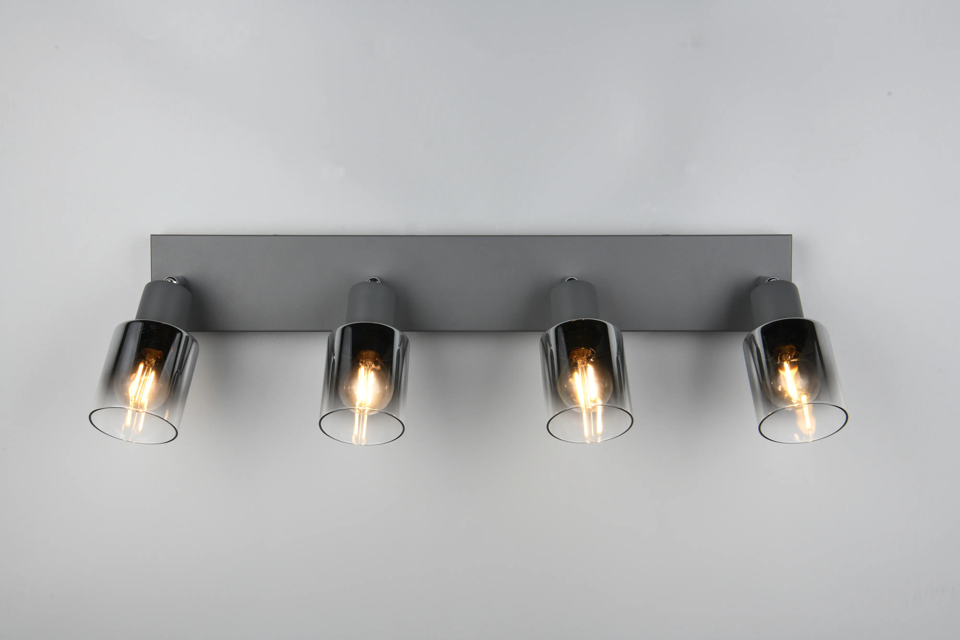 Reality Deckenstrahler 4er Spot Cadiz E14  schwarz Metall Glas