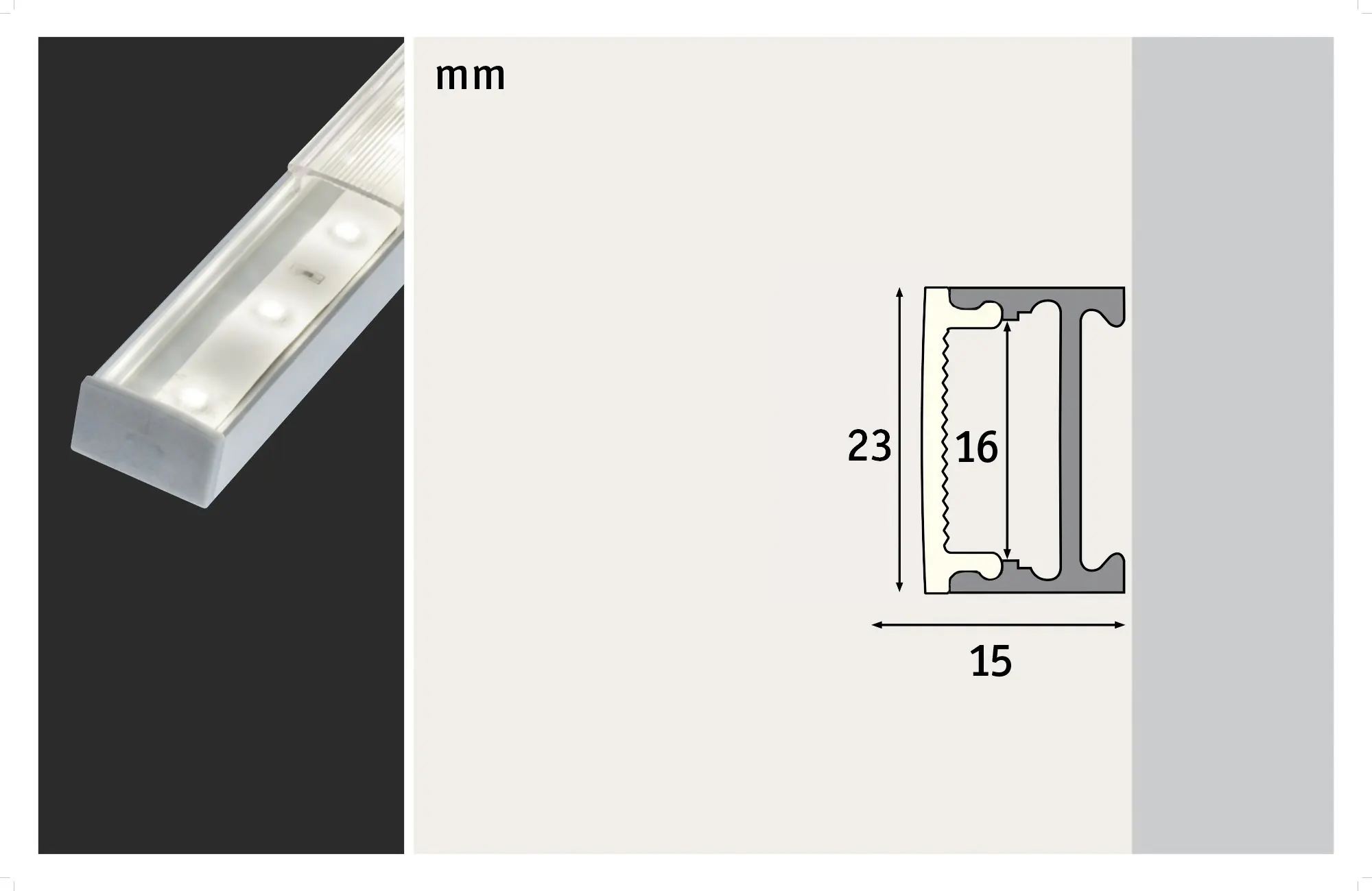 Paulmann LED-Profil für LED-Streifen Square 1 m mit weißem Diffusor alu satin