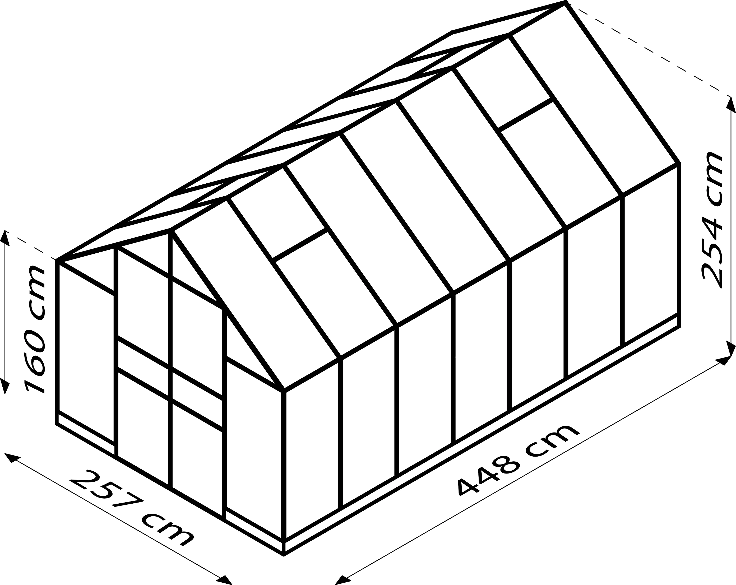 Vitavia Gewächshaus Domus 11500 257 x 448 cm 4 mm Hohlkammerplatten