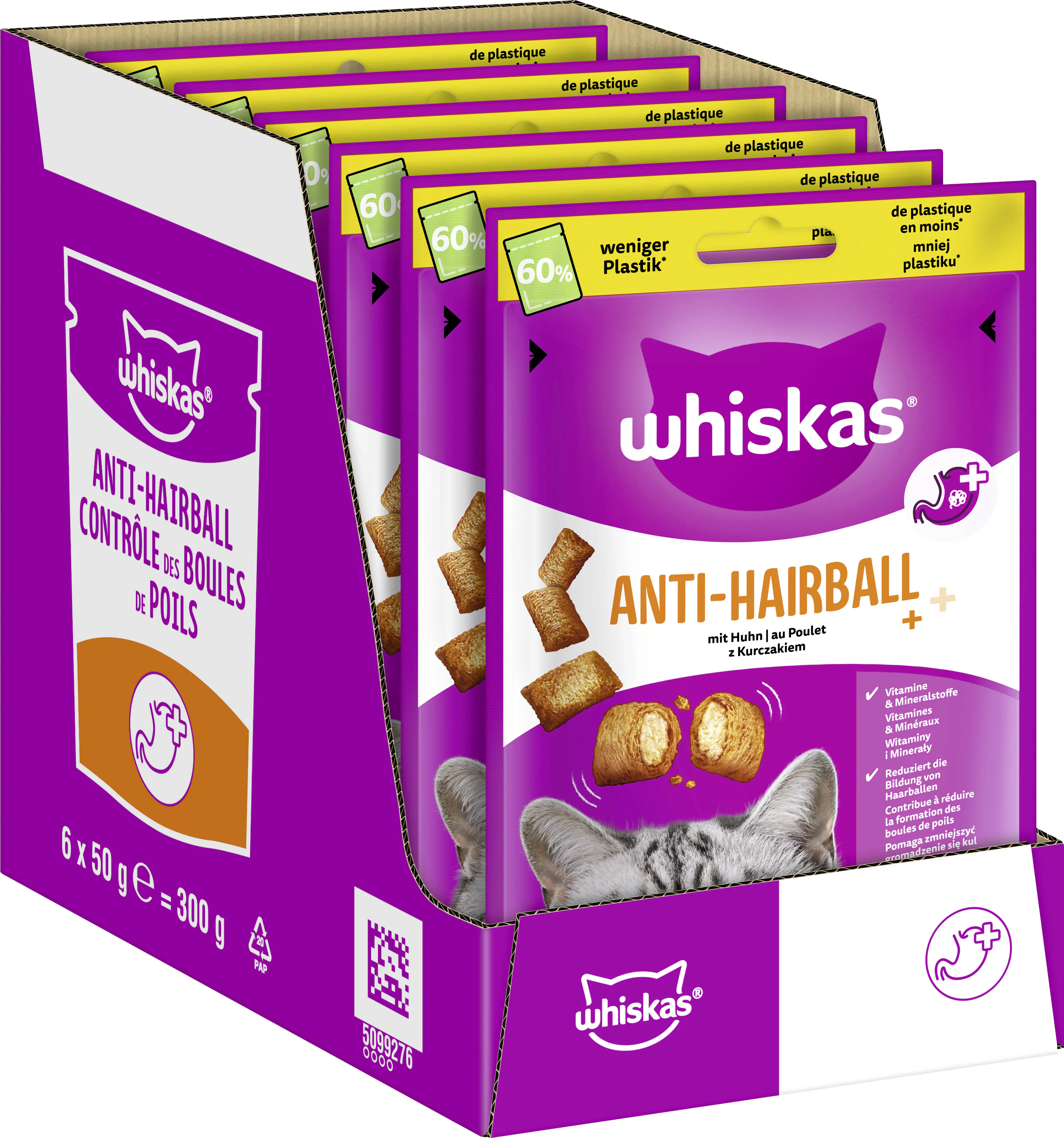 Whiskas Anti-Hairball Katzensnack 50 g Huhn