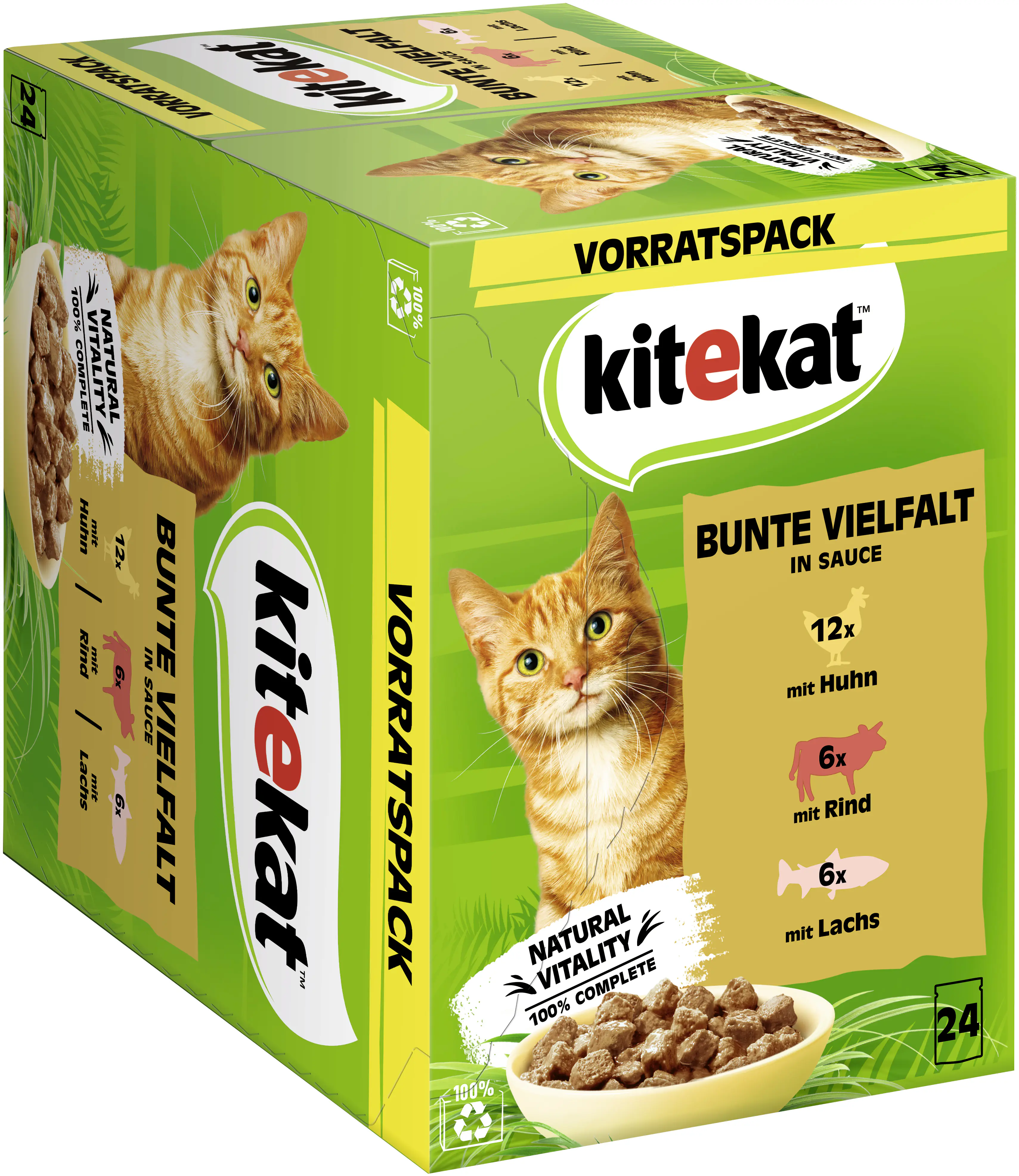 Kitekat Bunte Vielfalt in Sauce Multipack Vorratspack 24x85 g