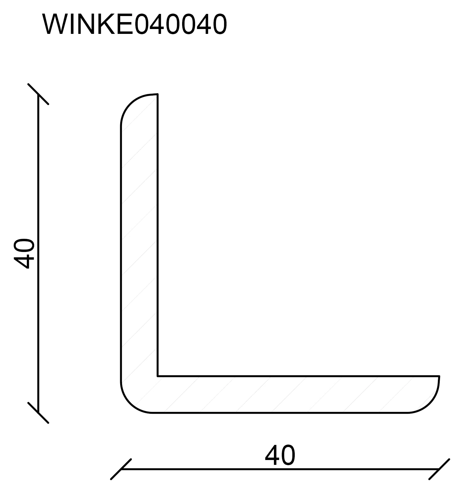 FN Neuhofer Winkelleiste 100 cm 40 x 40 mm Fichte/Kiefer