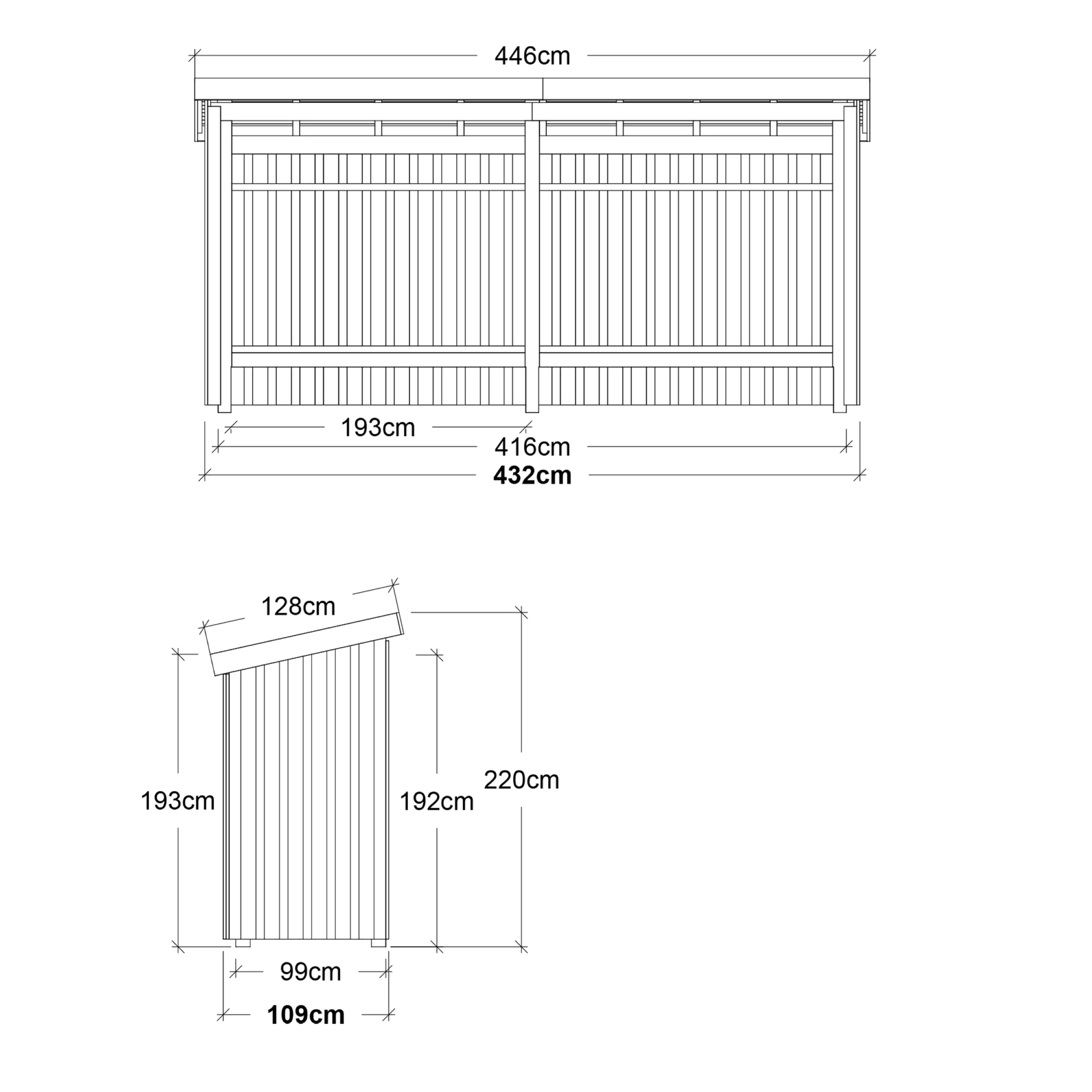 Plus Gartenhaus Nordic Multi 416 x 99 cm natur offen Plus Gartenhaus Nordic Multi 416 x 99 cm natur offen