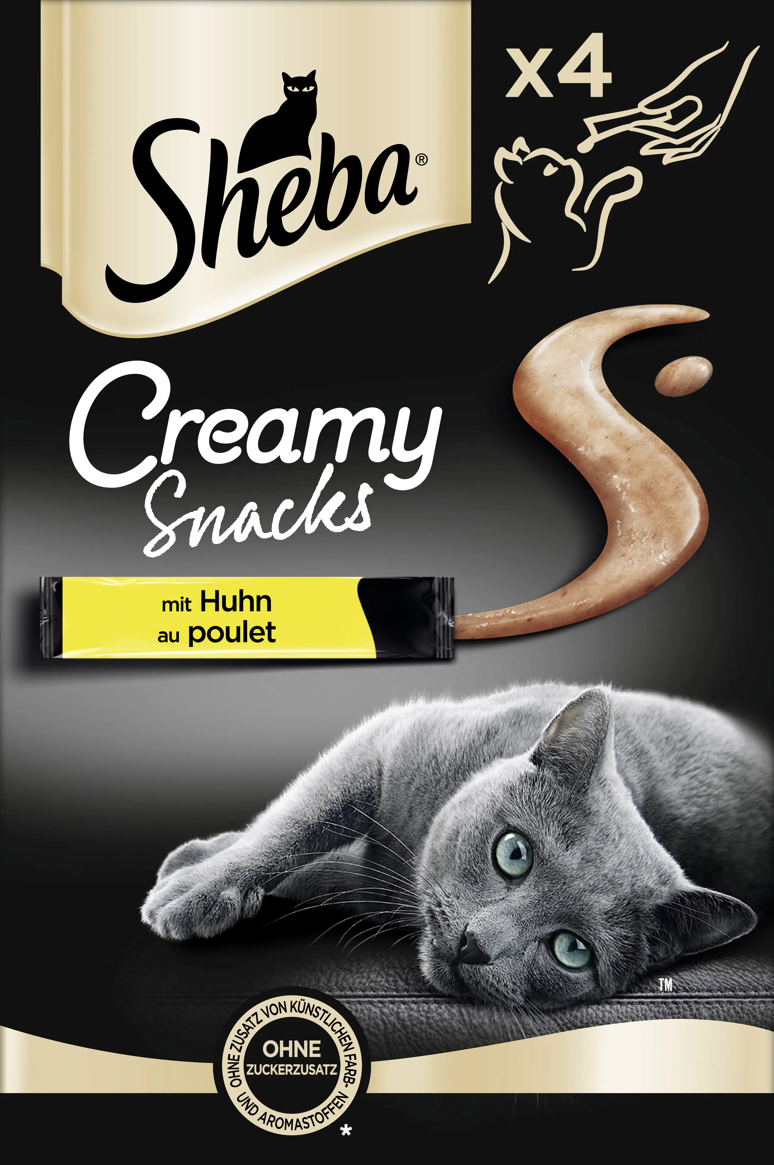 Sheba Creamy Snacks Katzenleckerli Adult 4 x 12 g Huhn