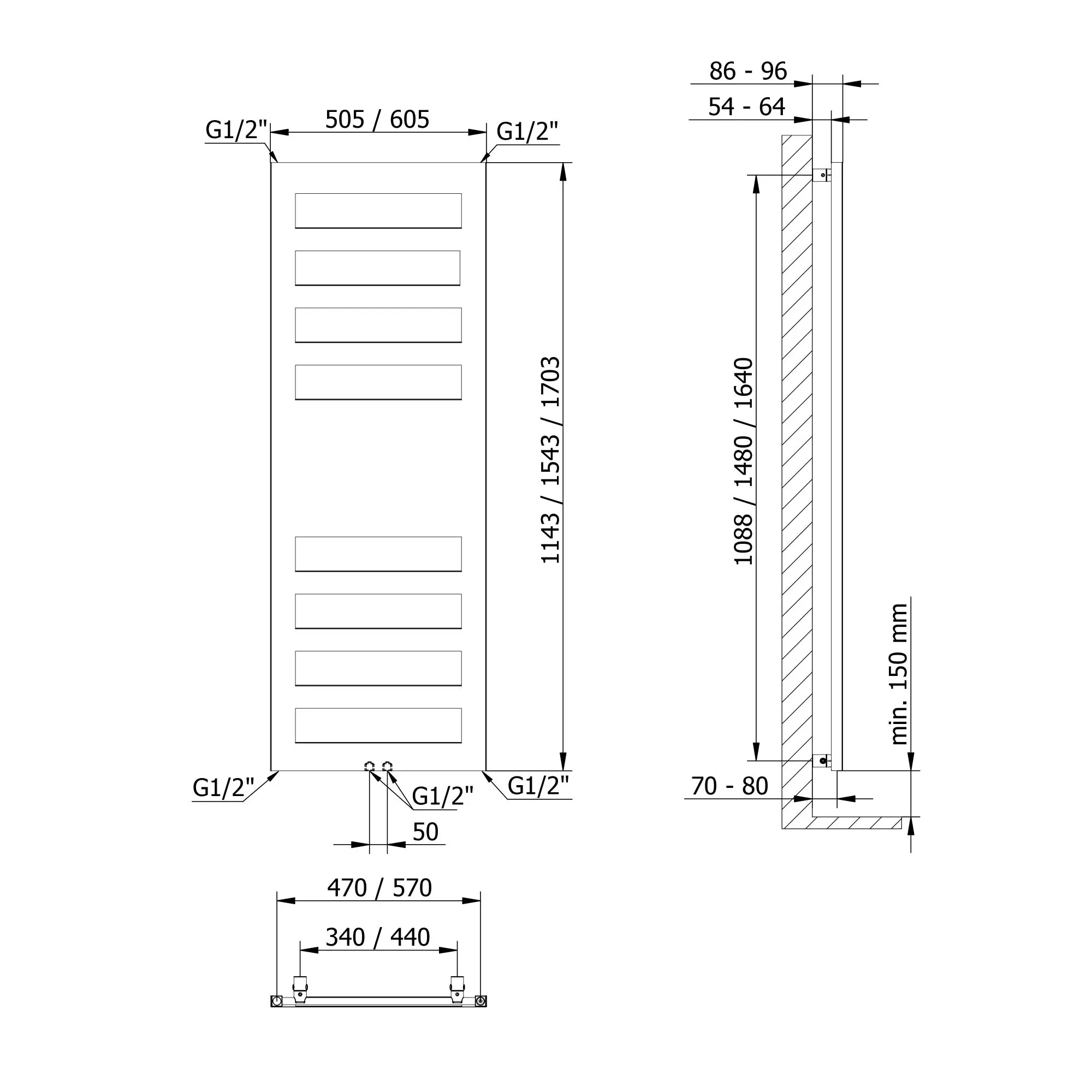 Schulte Design-Heizkörper Münster 114,5 x 60,5 cm alpinweiß 397 W