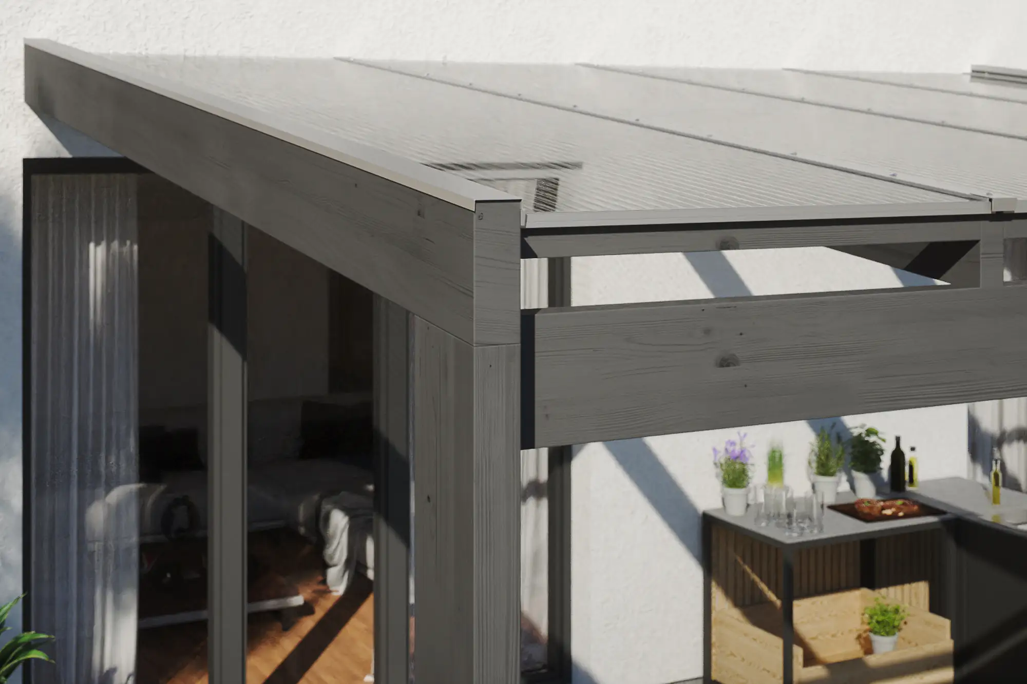 SKAN HOLZ Terrassenüberdachung Novara 450 x 309 cm Leimholz