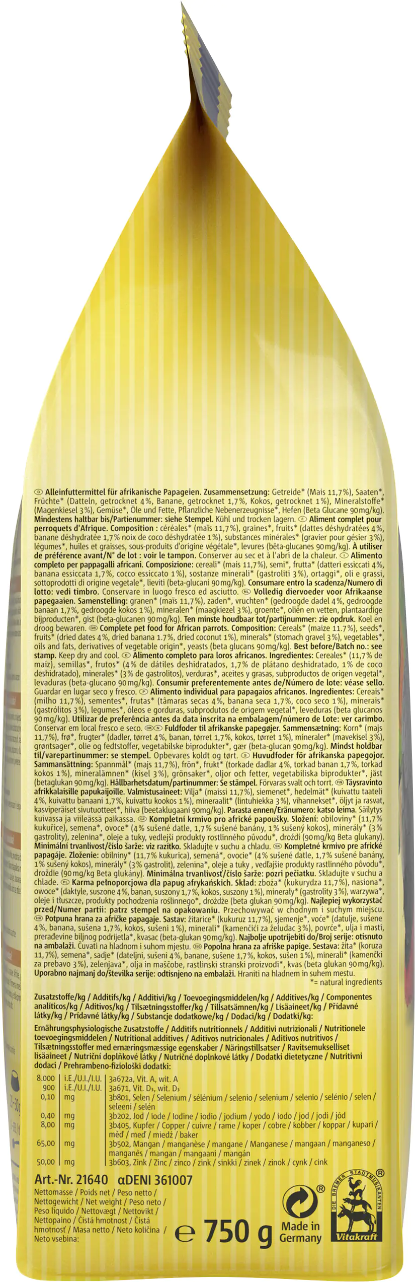 Vitakraft AFRICAN afrikanischer PA 750 g Vitakraft AFRICAN afrikanischer PA 750 g