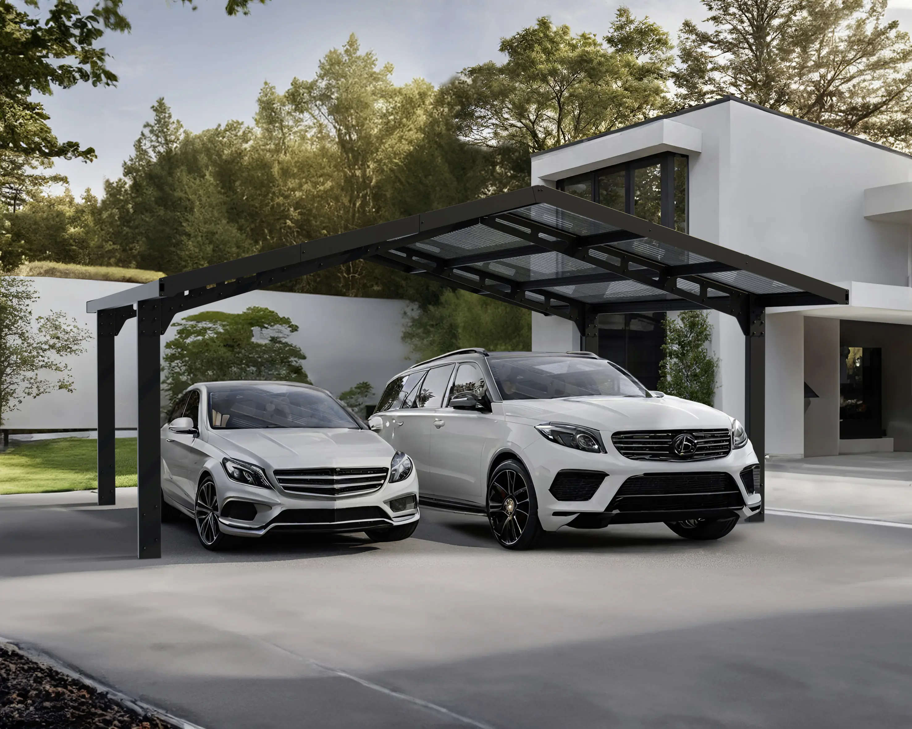 Canopia Carport Sydney Apex  Schwarz Alu 57 2 x586 cm