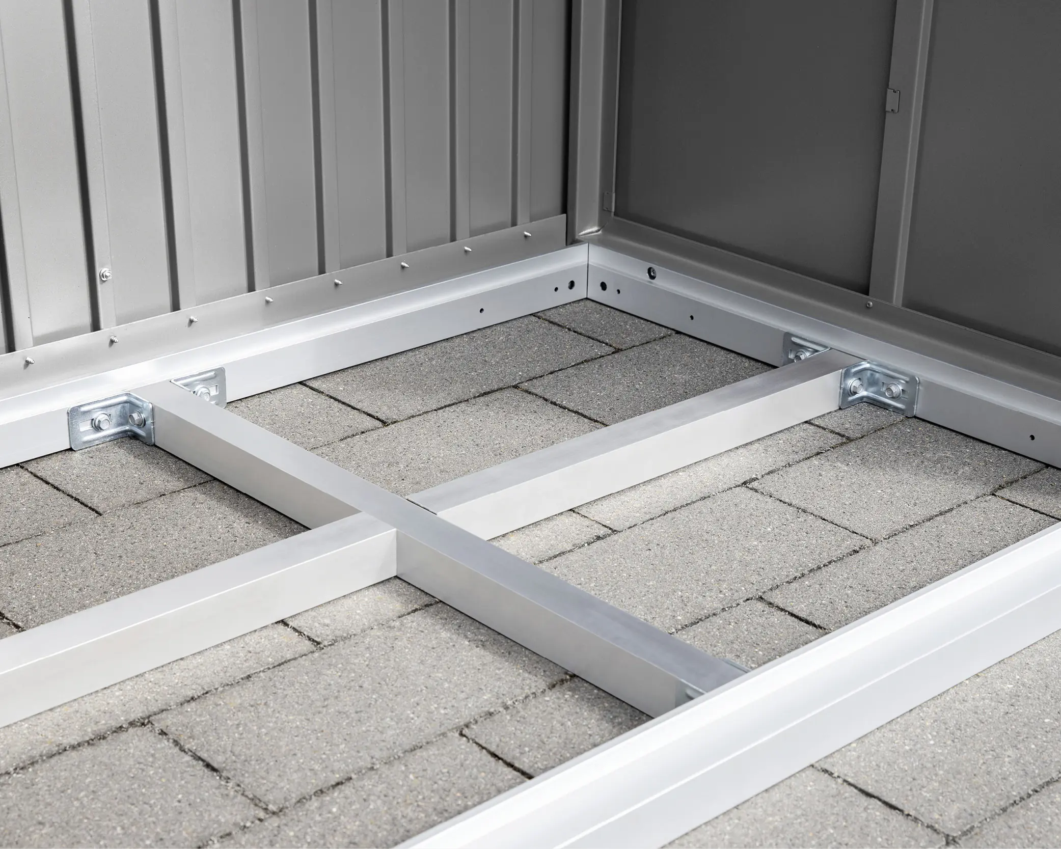 Ecostar Kaminholzregal Trend-V Typ 1, taubenblau, mit Verstrebung