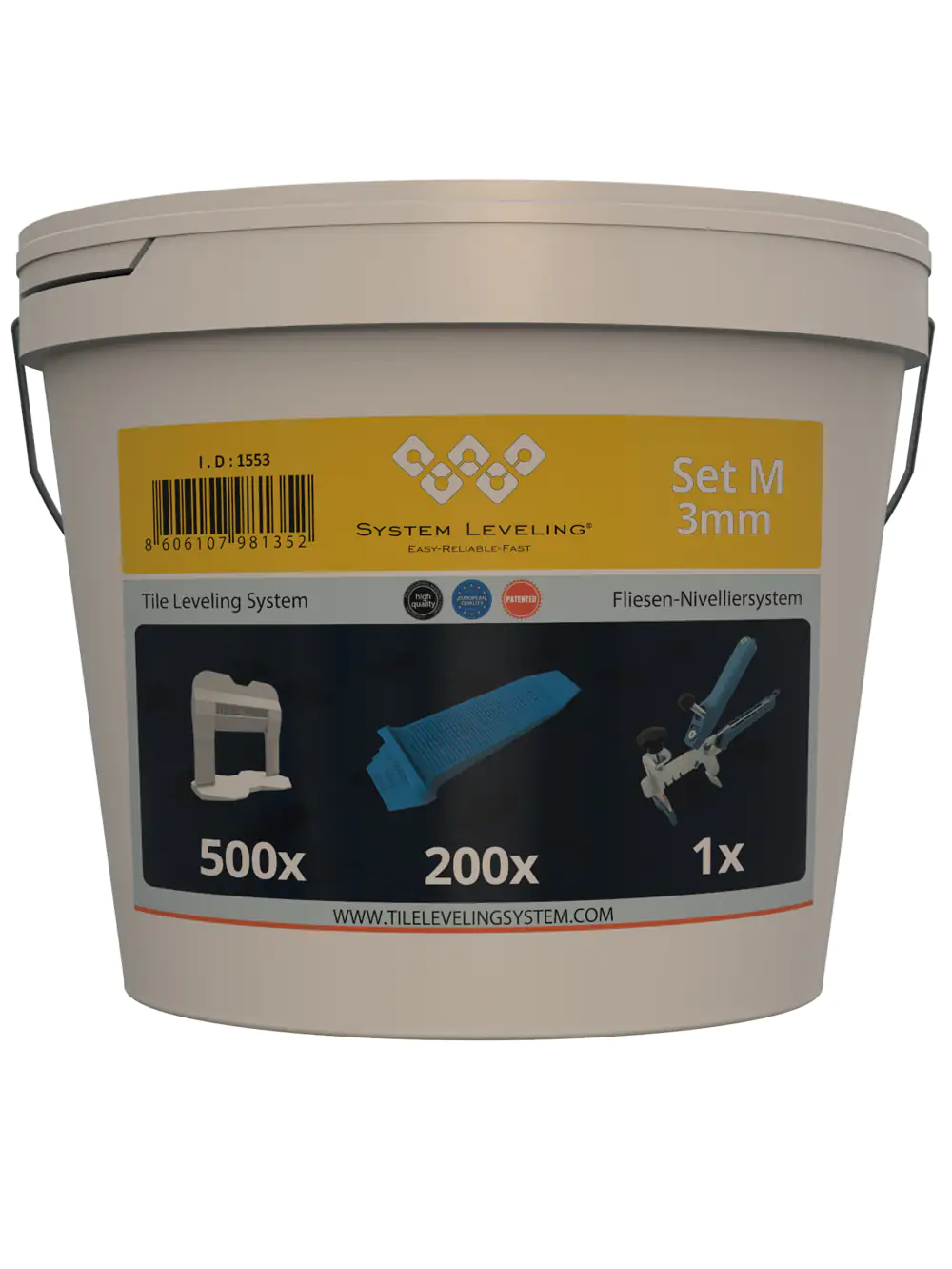 System Leveling Fliesen-Nivelliersystem Set M Fugenbreite 3 mm