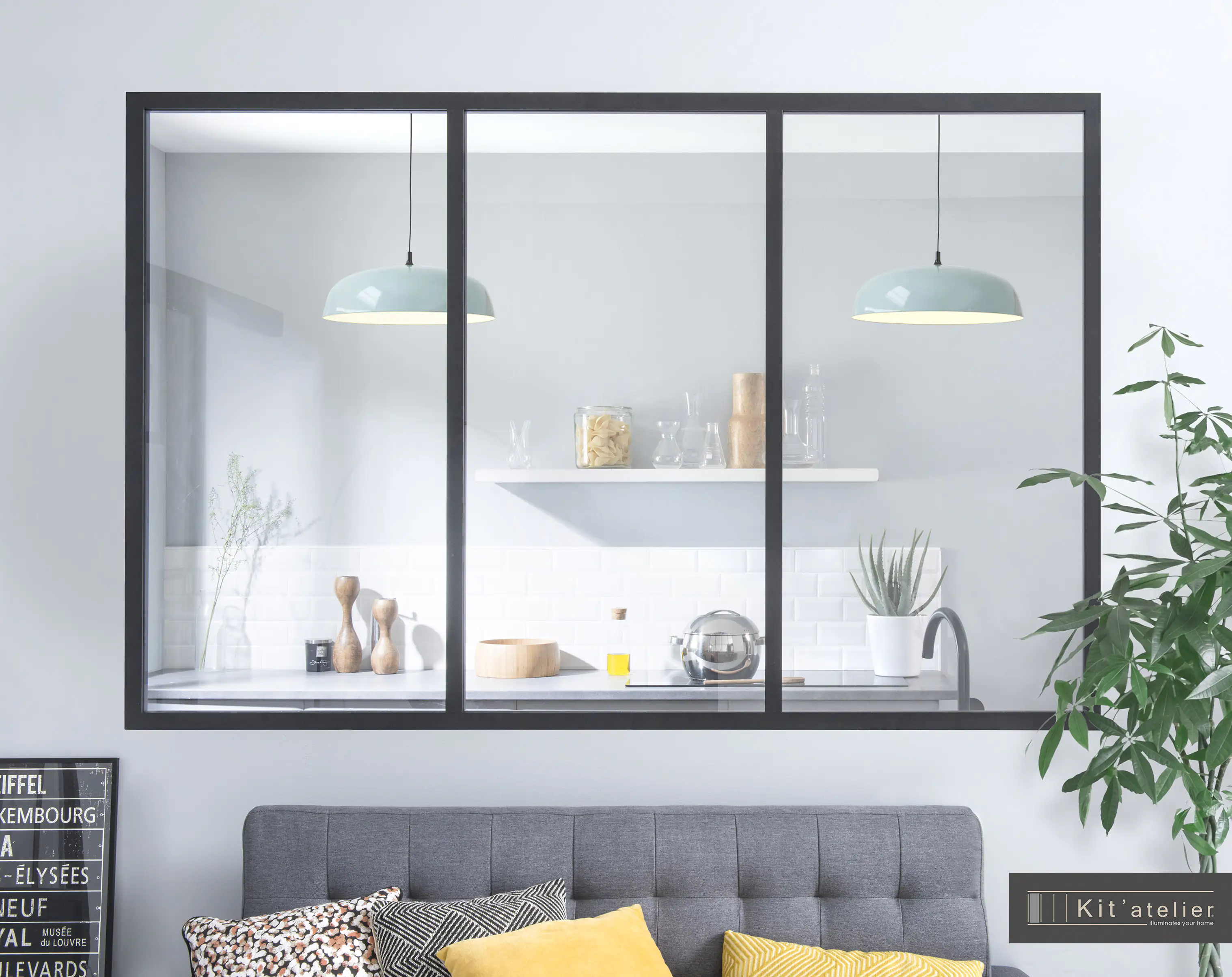Trennwand Verriere Modulo 3er-Element 183,2 x 120 cm ohne Glas Trennwand Verriere Modulo 3er-Element 183,2 x 120 cm ohne Glas