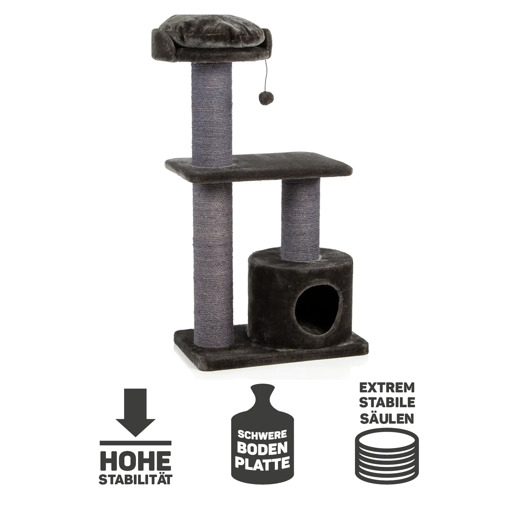 4038374116160_3 CanadianCat Kratzbaum Maine Coon 120 H 120 cm grau
