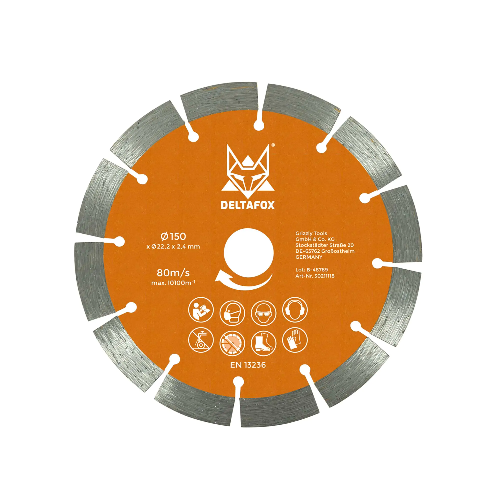 Deltafox Diamant-Trennscheibe 150 mm 1,7 mm Loch-22,2 mm