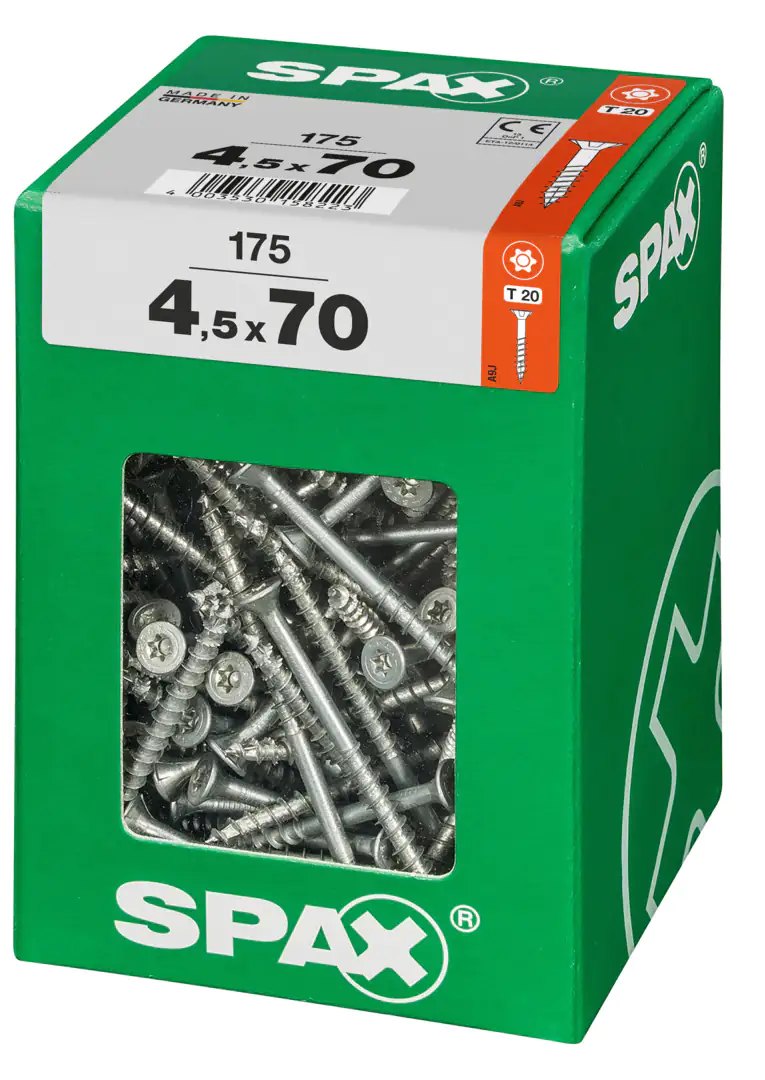 Spax Universalschrauben 4.5 x 70 mm TX 20 - 175 Stk. Spax Universalschrauben 4.5 x 70 mm TX 20 - 175 Stk.