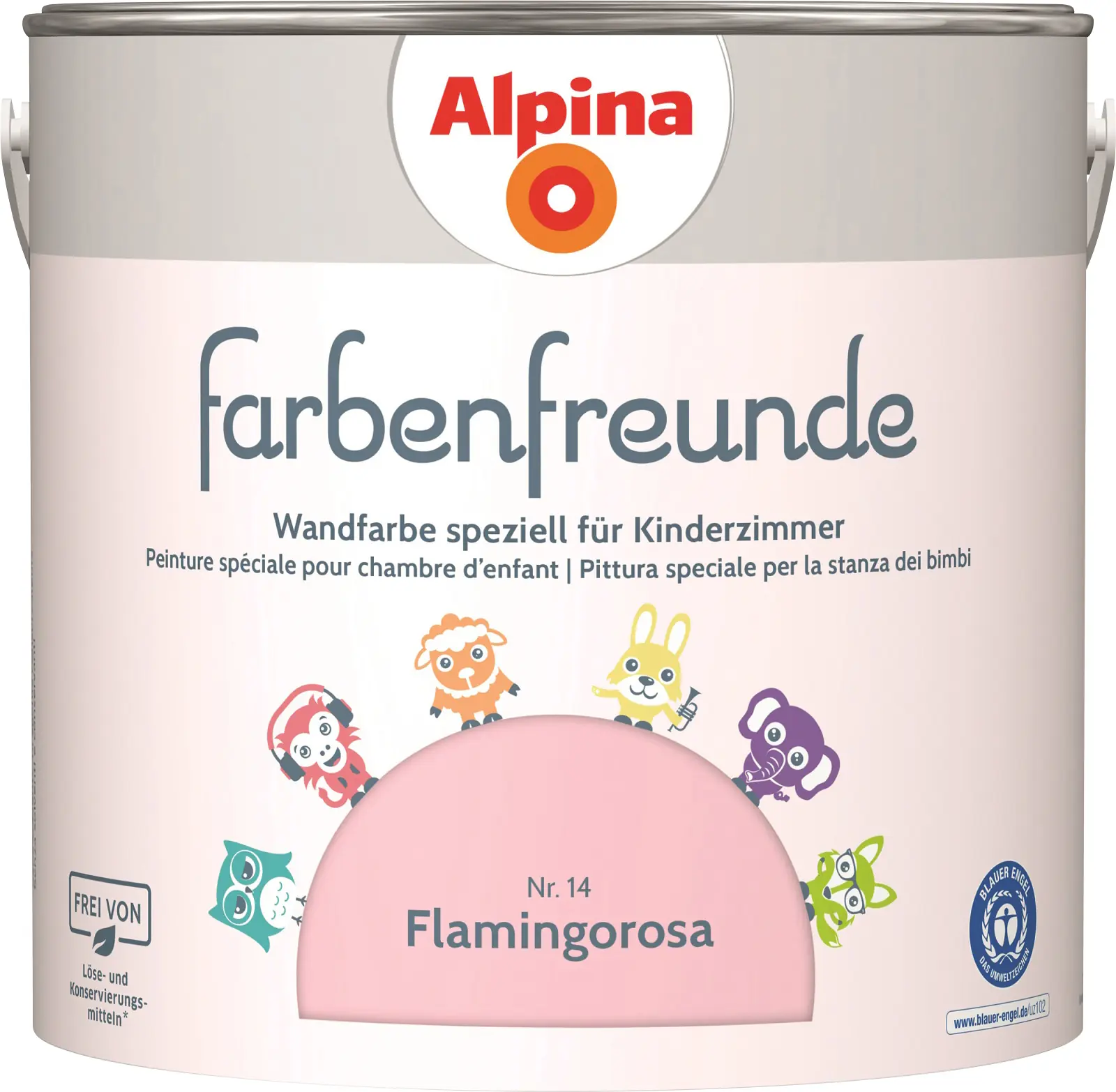 Alpina Farbenfreunde Wandfarbe Nr. 14 flamingorosa 2,5 L matt