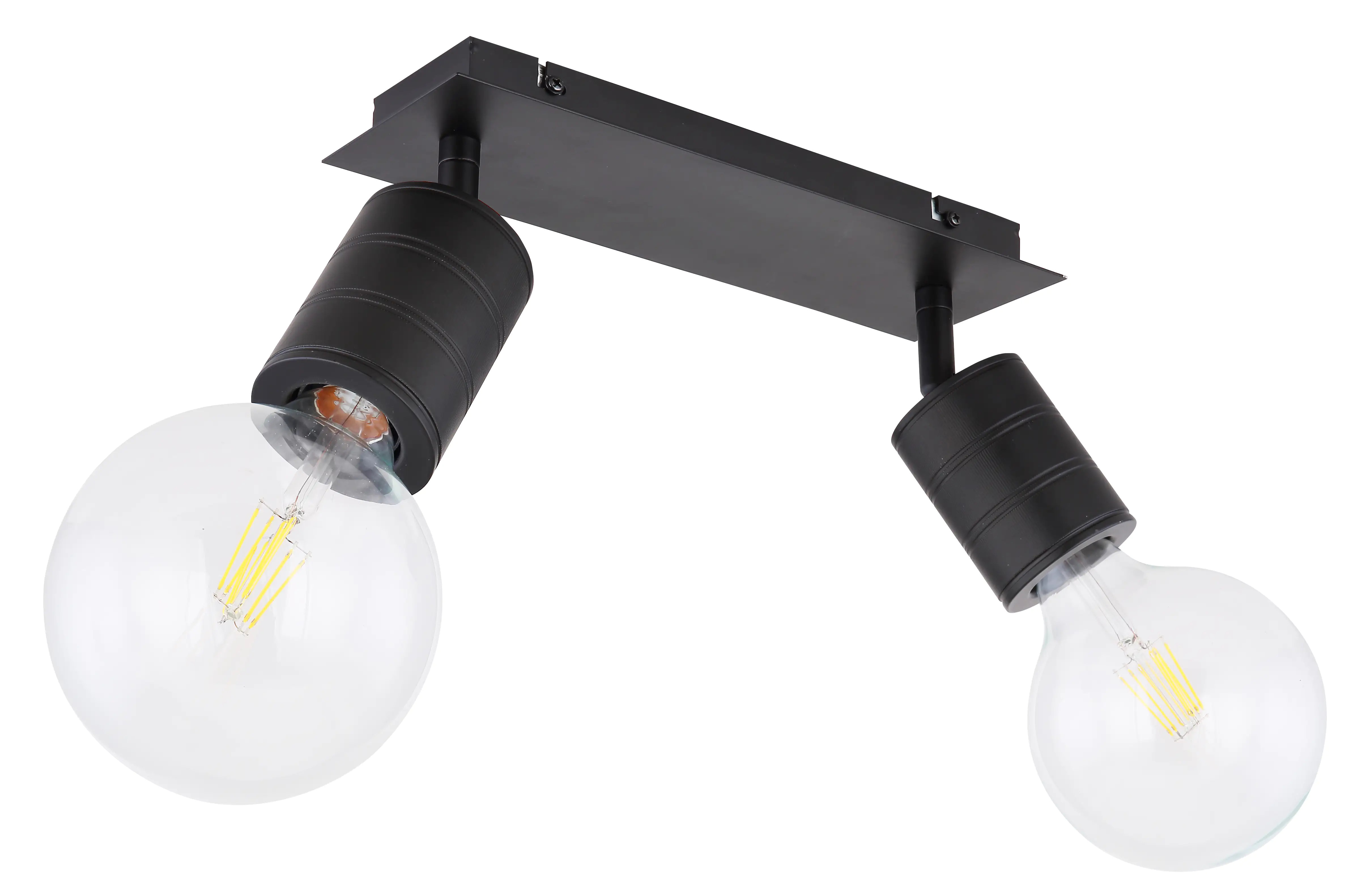 9007371403653_2 Globo 2er Spot Hermine schwarz 31 x 10 cm E27, max. 60 W