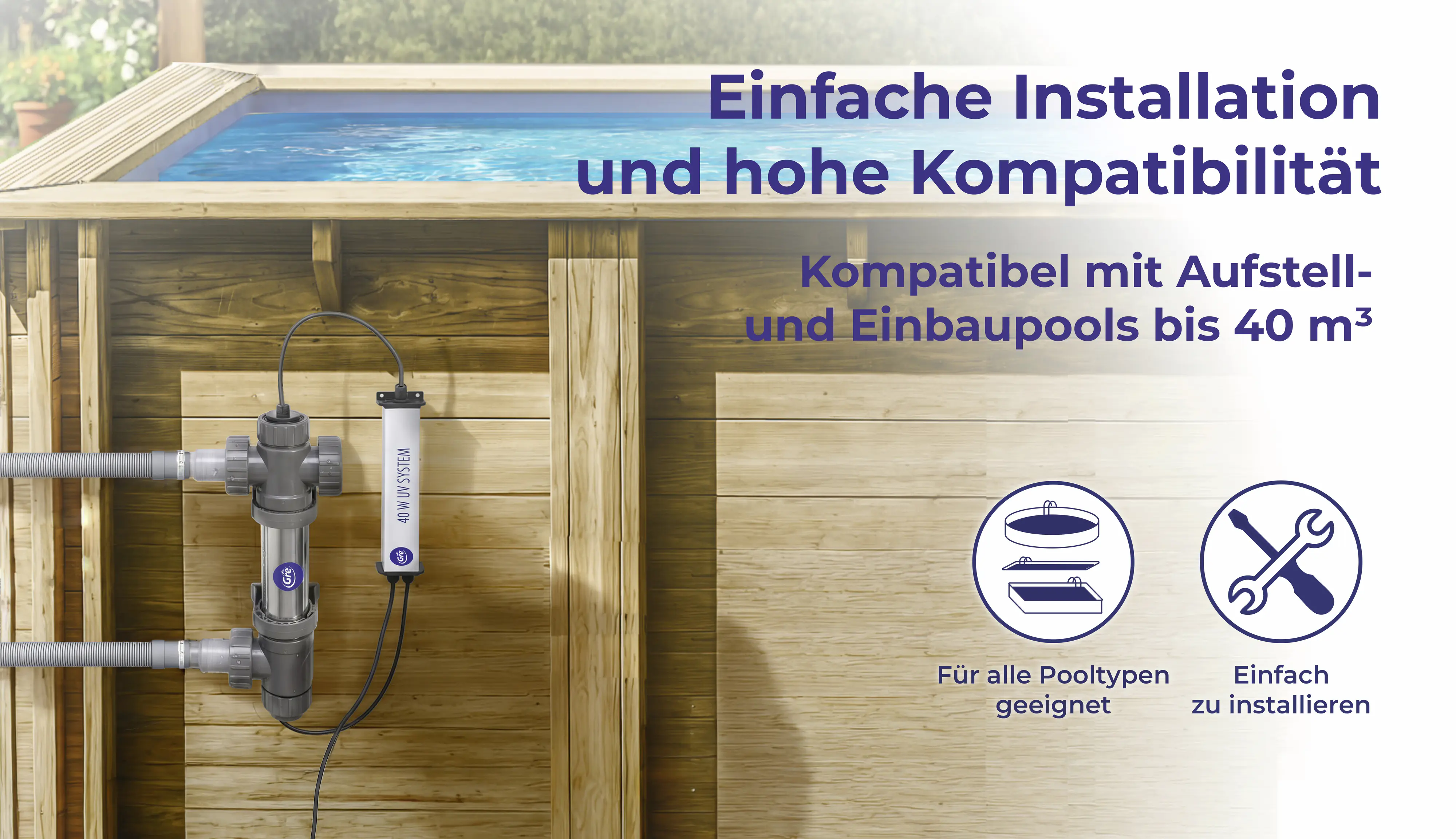 Gre Wasserdesinfektionssystem UVF40 für Pools bis 50 m³