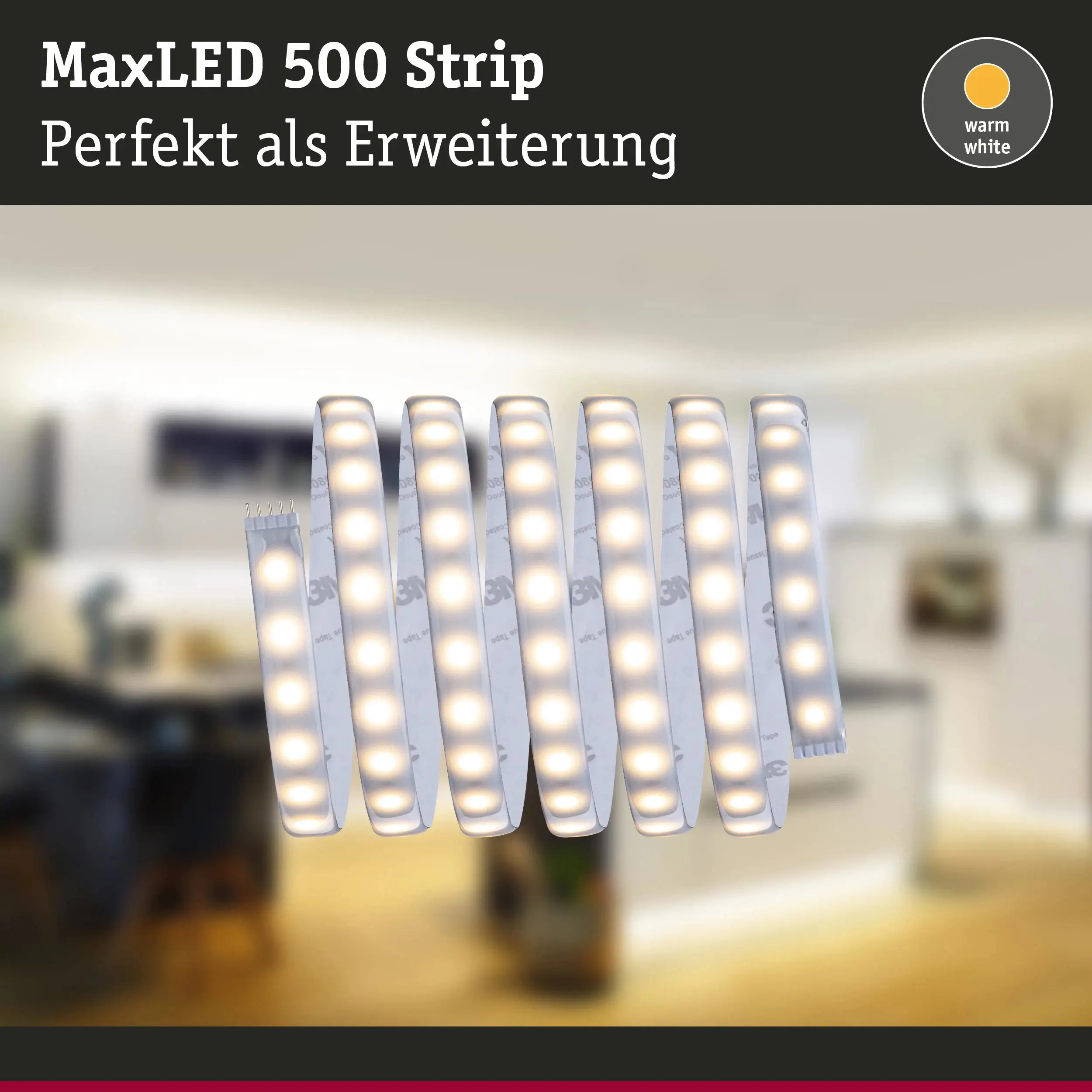 Paulmann LED-Streifen MaxLED 2,5 m 15 W warmweiß silber dimmbar