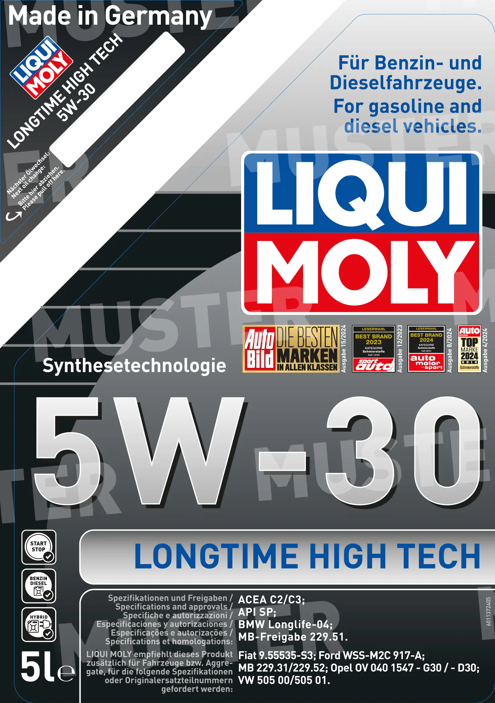 Liqui Moly Motoröl Longtime High Tech SAE 5W-30 5 L Liqui Moly Motoröl Longtime High Tech SAE 5W-30 5 L