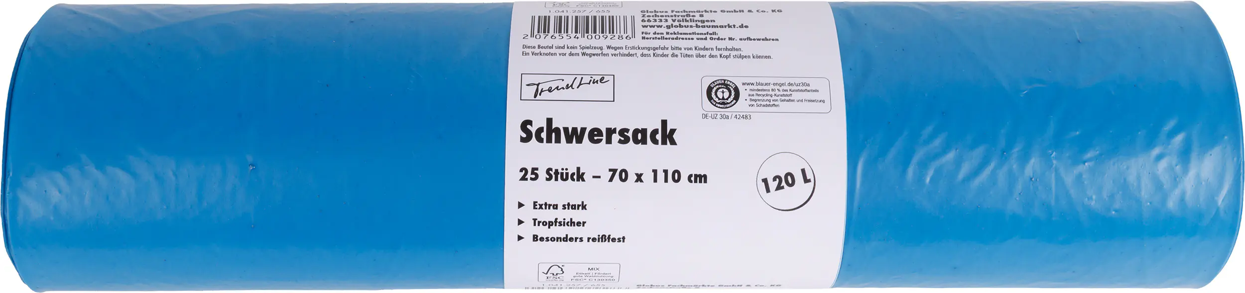 Trendline Müllsack 120 L, 35 mµ, blau, 25 Stück
