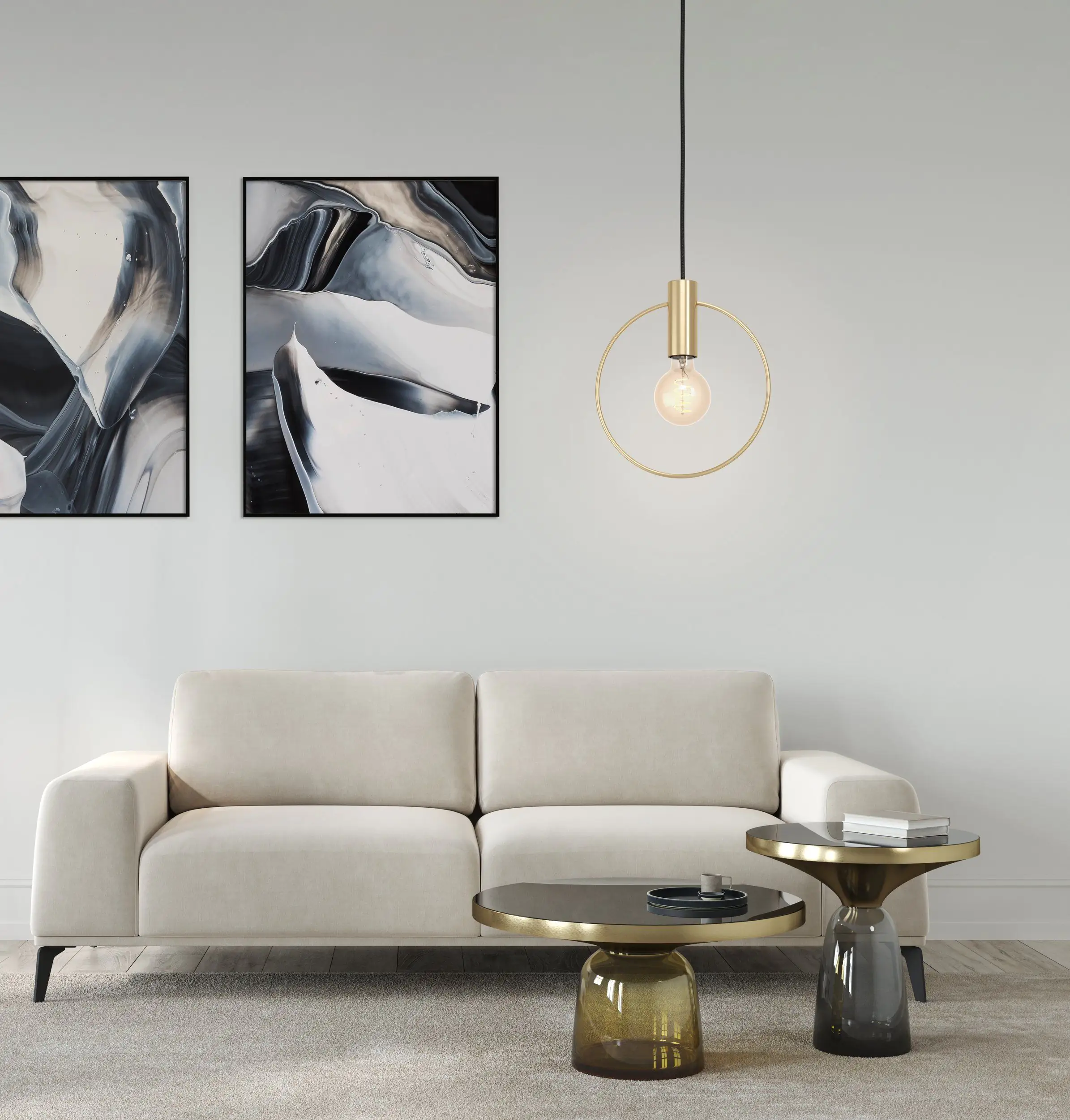 Eglo Pendelleuchte Manizales messing 25 x 10,5 x 110 cm Eglo Pendelleuchte Manizales messing 25 x 10,5 x 110 cm