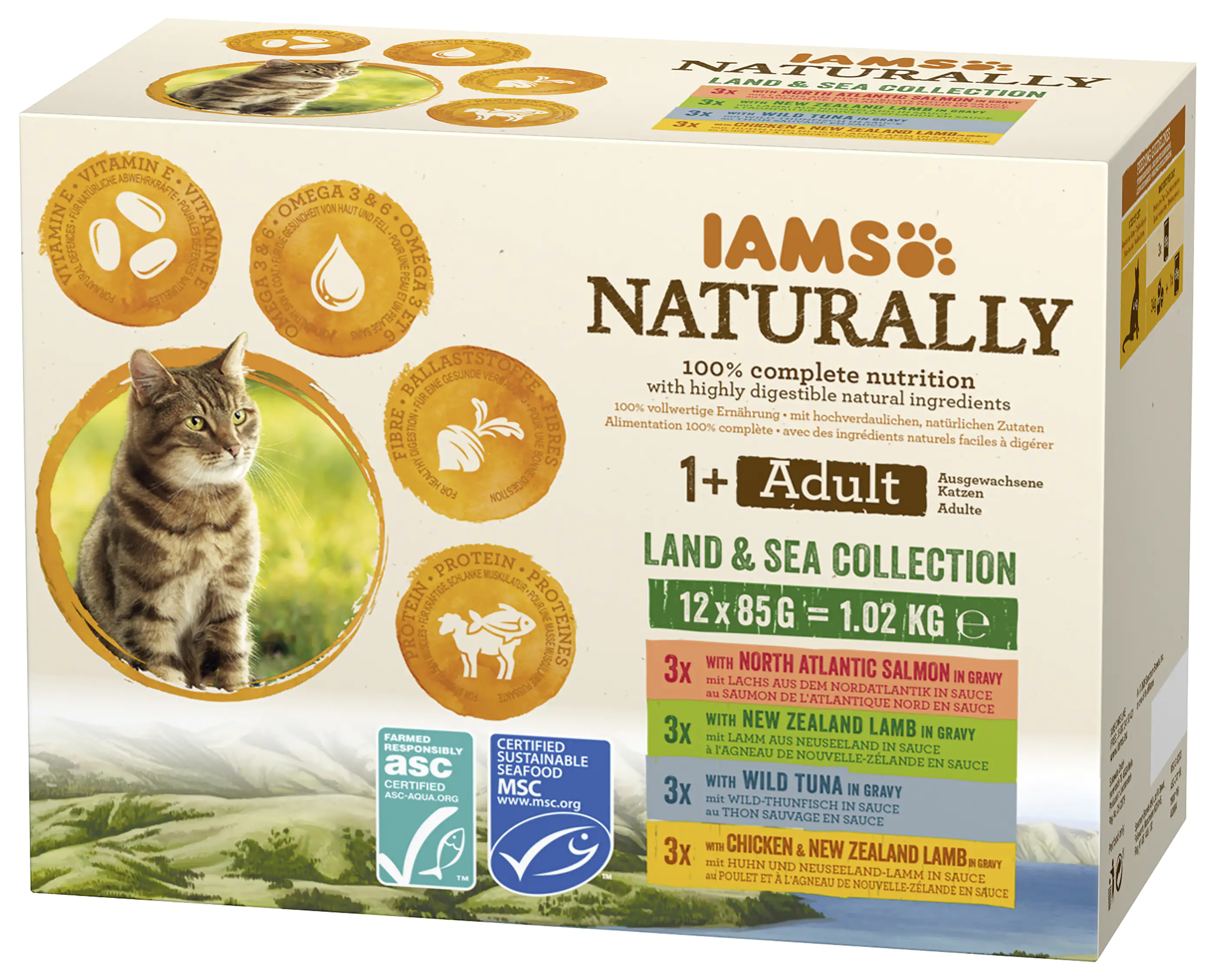 IAMS Naturally Katze Erw. Mix 12x85g 12x 85g